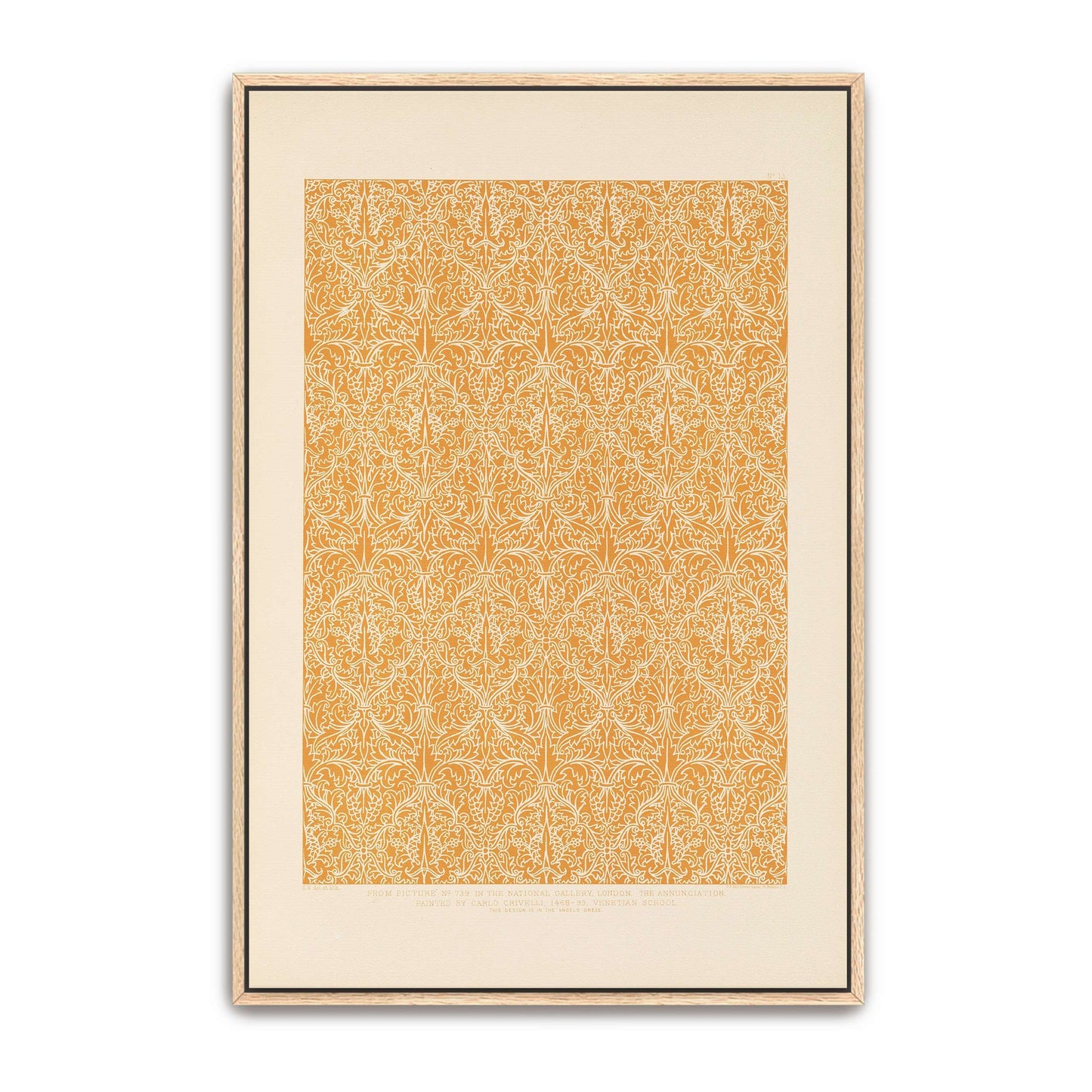 Italian Ornament Design, White On Orange By Sydney Vacher