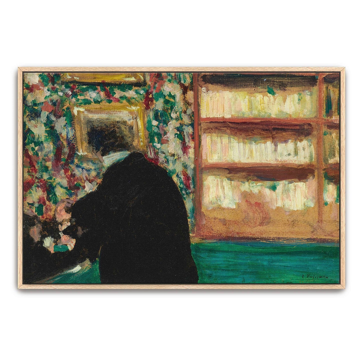 A man in a black coat in a room by Édouard Vuillard