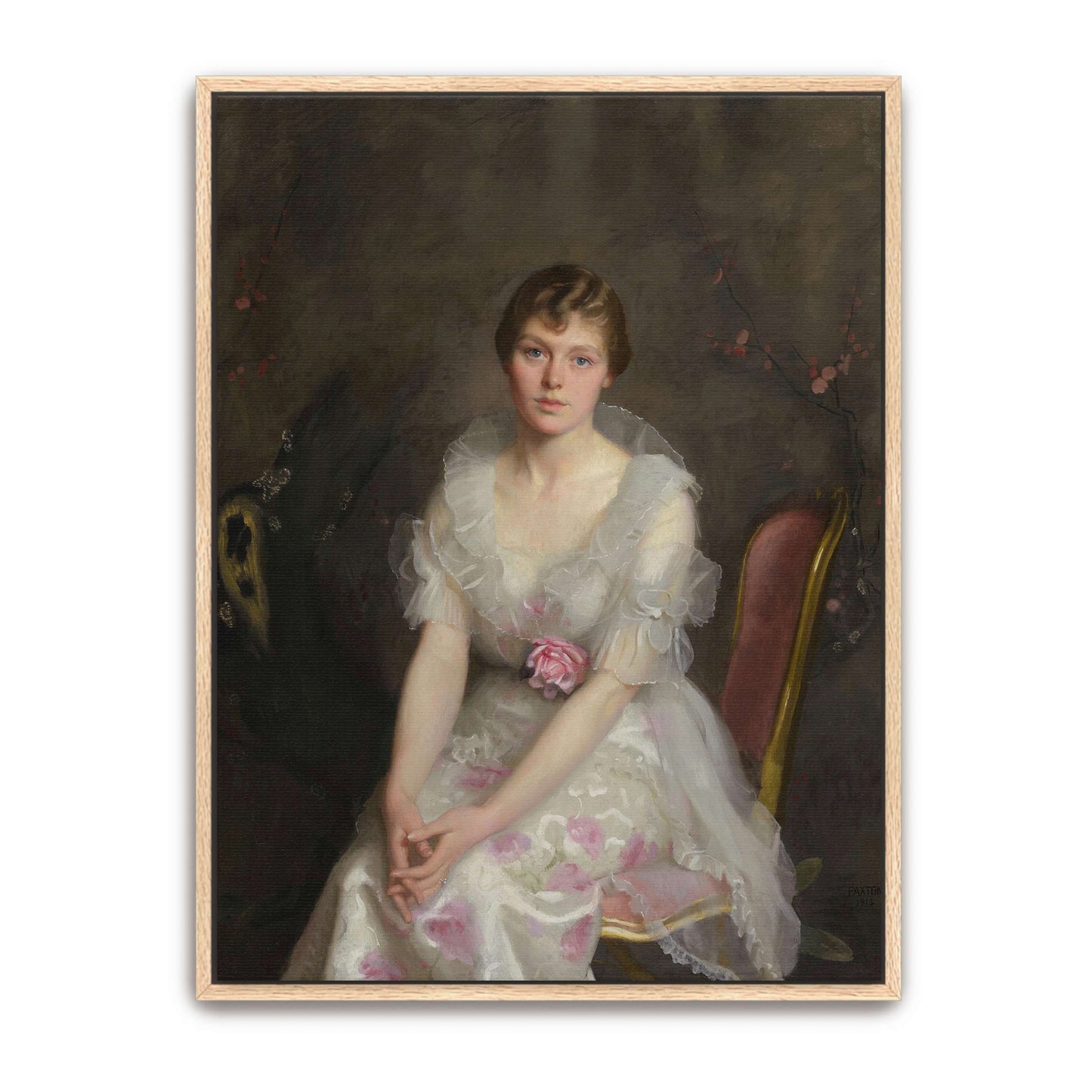 Portrait of a woman in a white dress by William McGregor Paxton