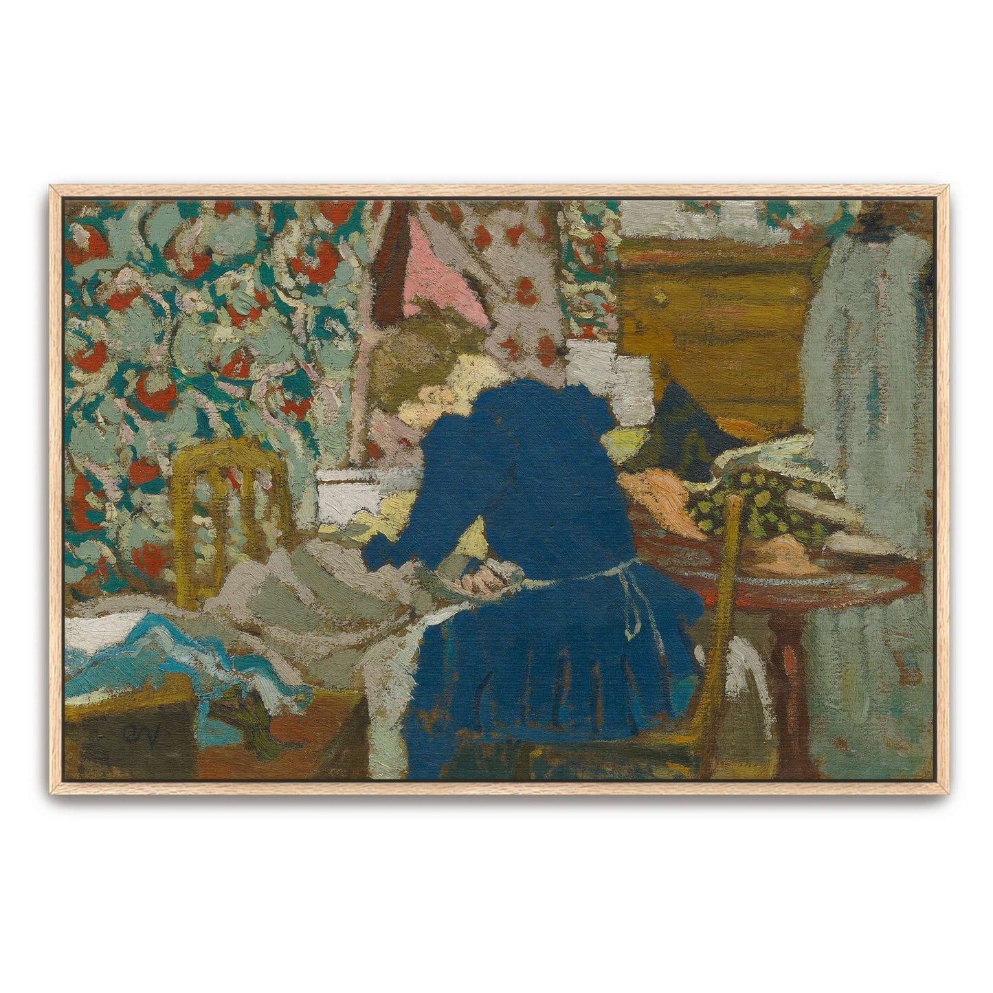 Woman in blue dress in a room by Édouard Vuillard