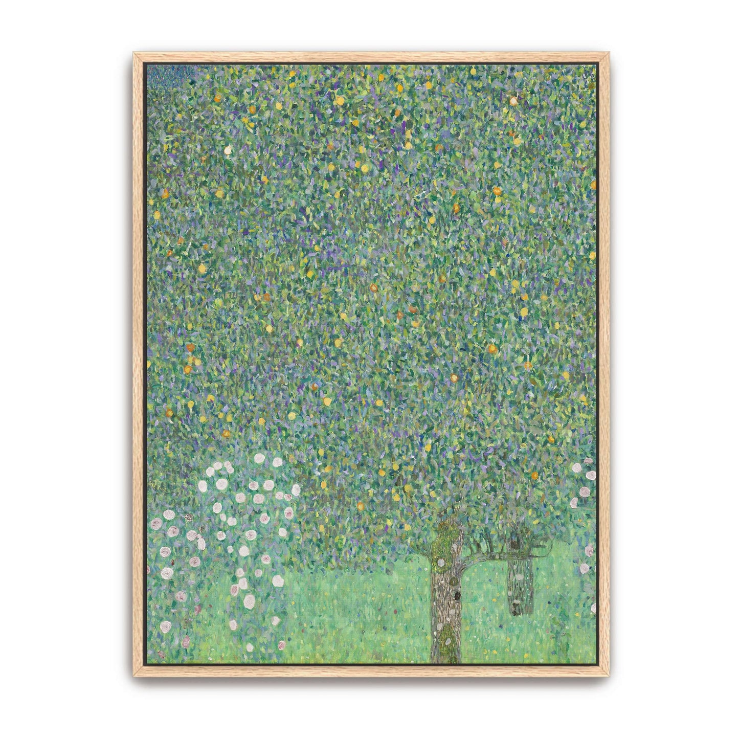 A tree with white flowers and yellow fruit by Gustav Klimt
