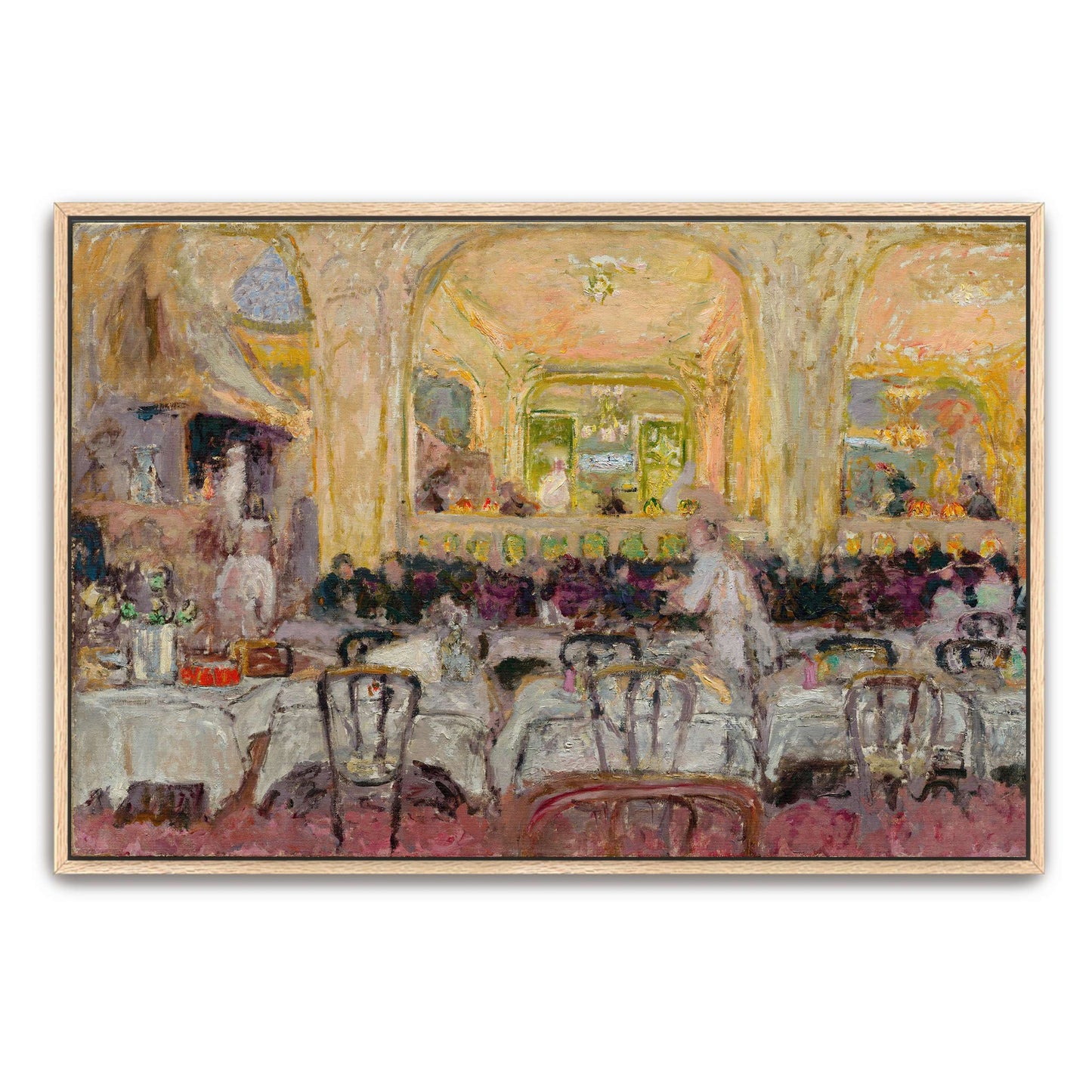 Cafe interior with people dining by Édouard Vuillard
