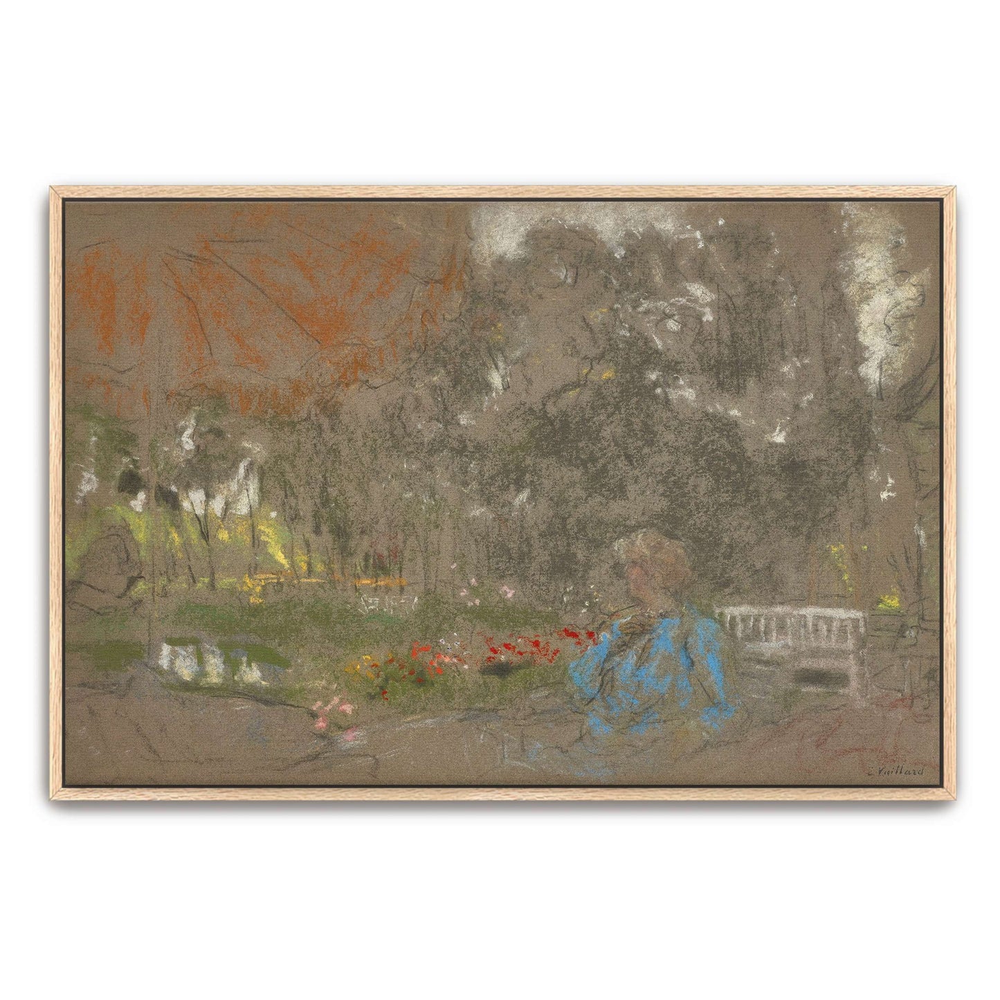 Woman sitting in a garden by Édouard Vuillard