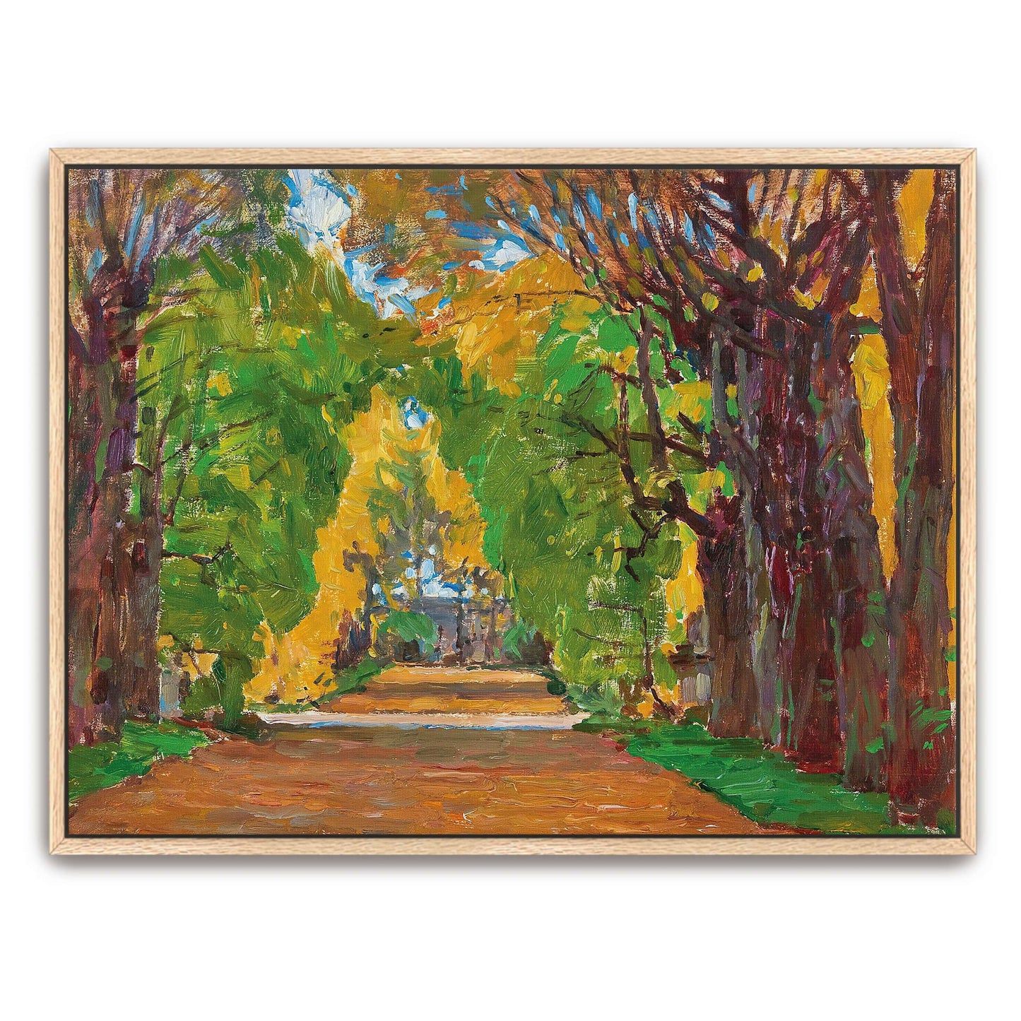 Autumnal tree-lined path by Carl Moll