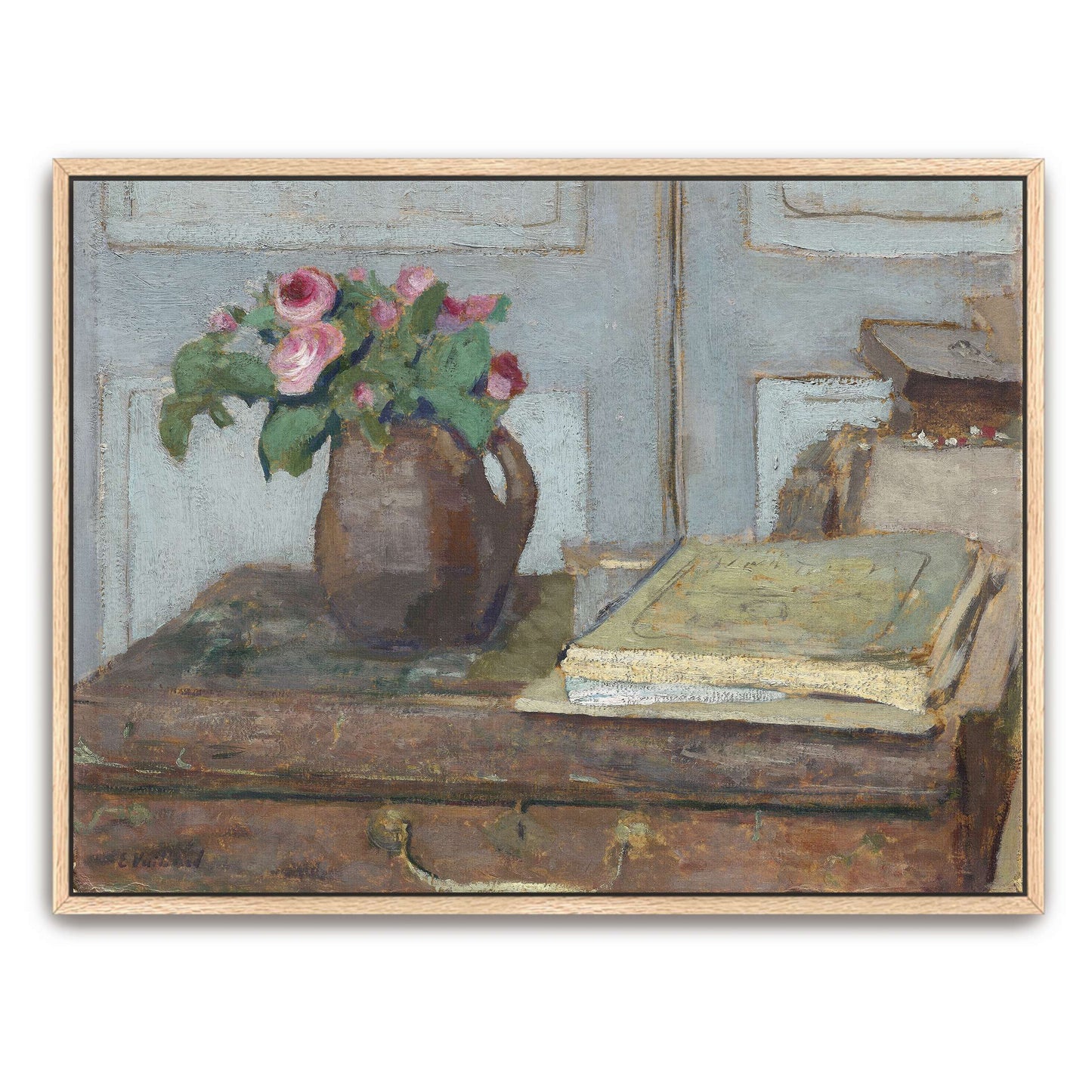 Still life with roses in a vase by Édouard Vuillard