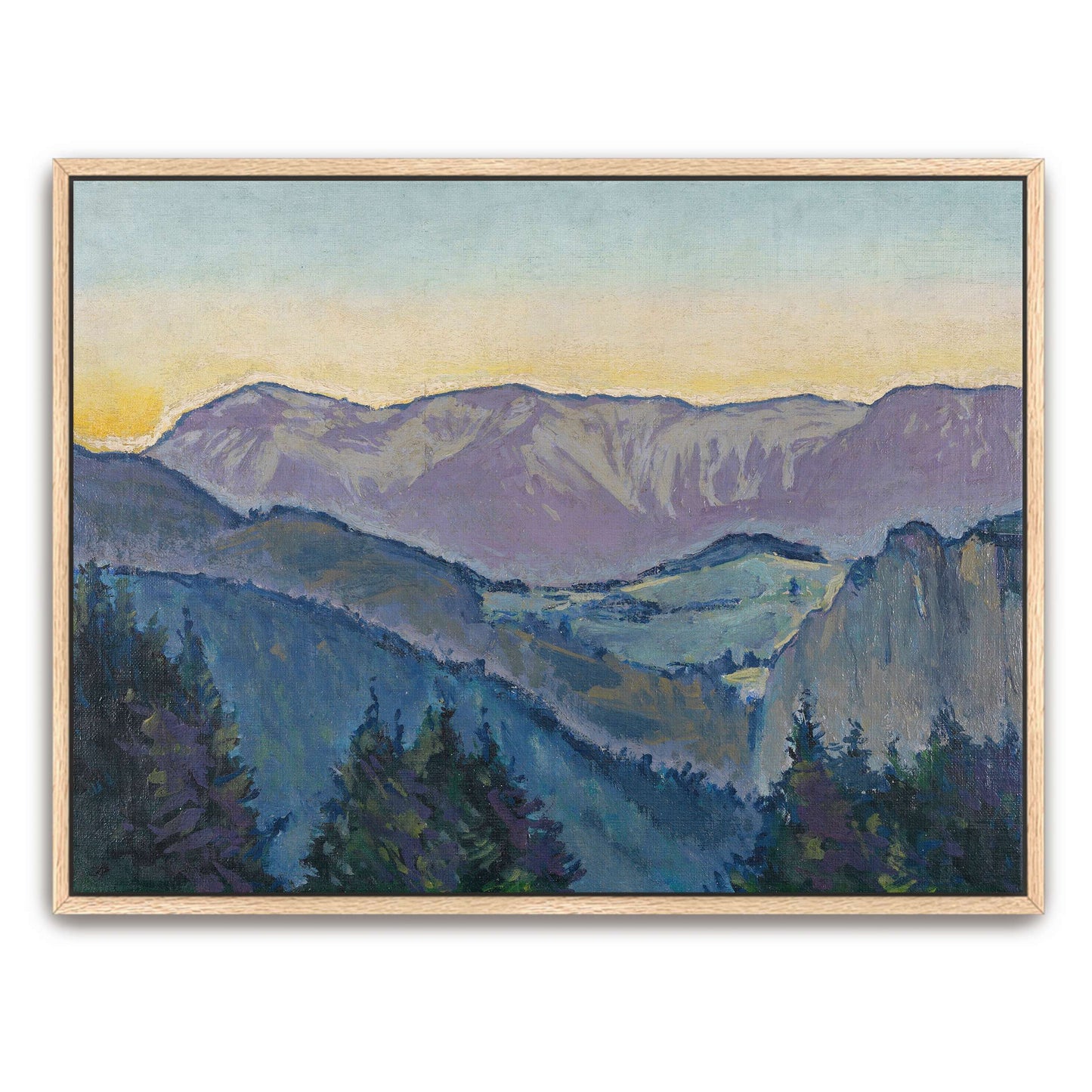 Mountain landscape at sunset by Koloman Moser