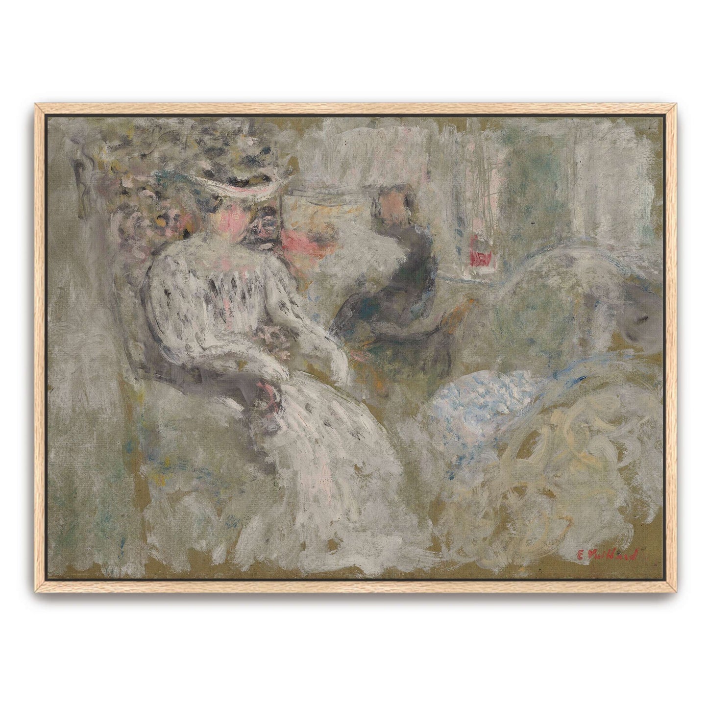 Woman in white seated in a room by Édouard Vuillard