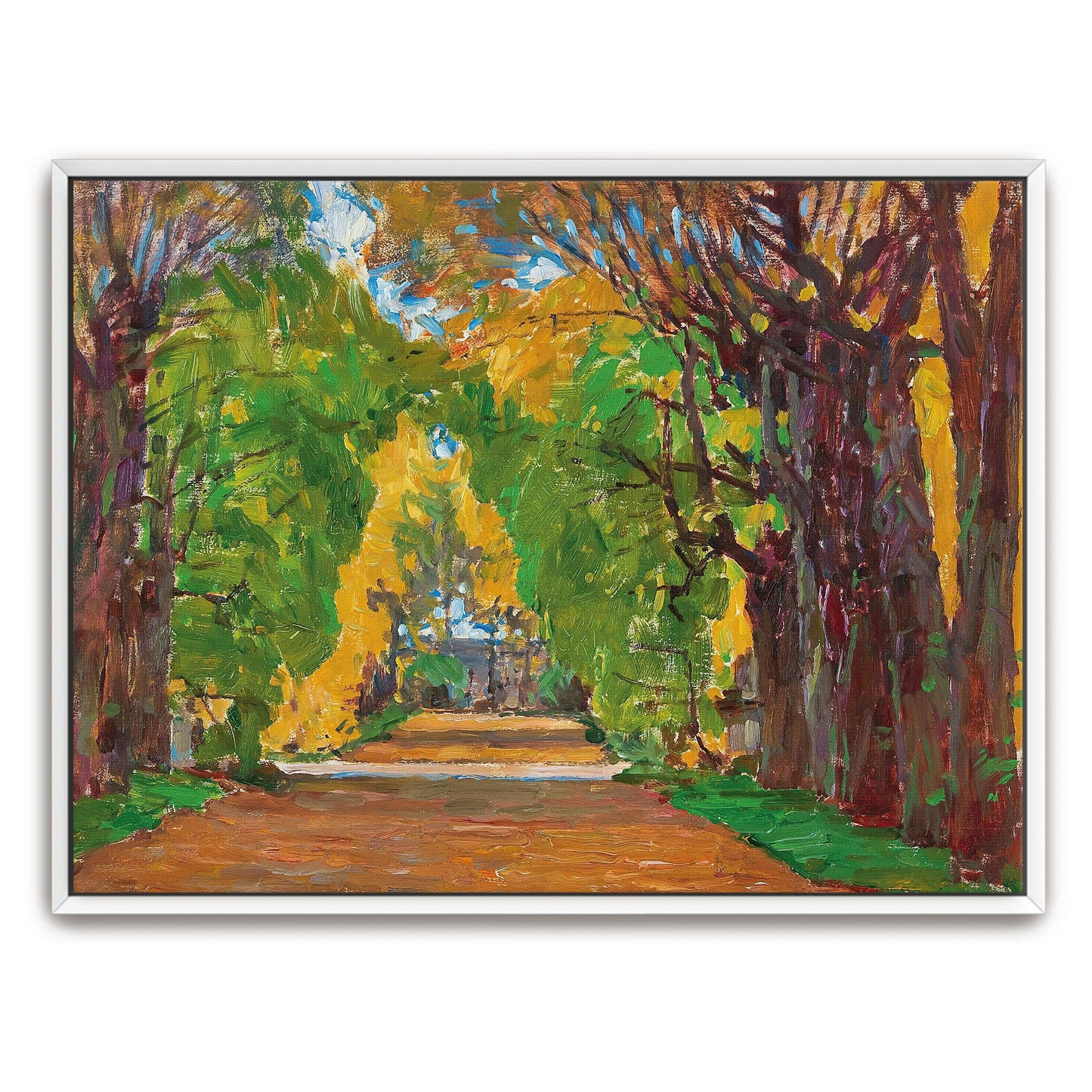 Autumnal tree-lined path by Carl Moll