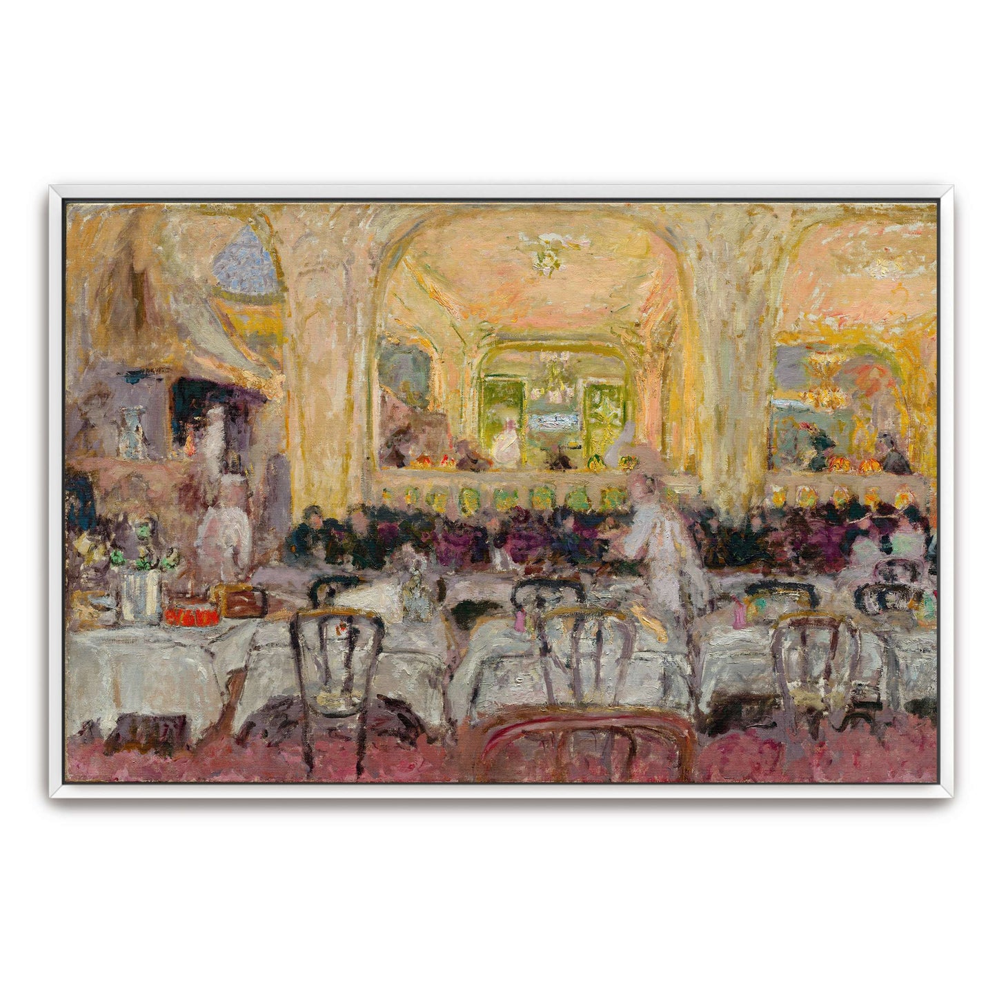 Cafe interior with people dining by Édouard Vuillard