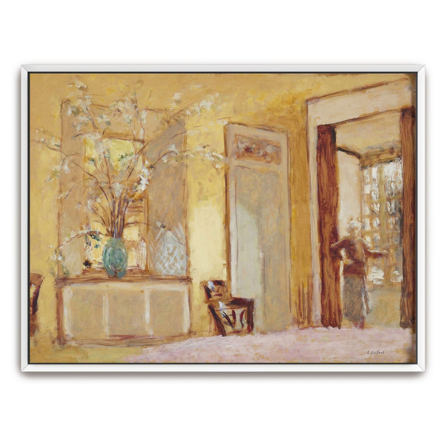 A woman standing in a yellow room by Édouard Vuillard