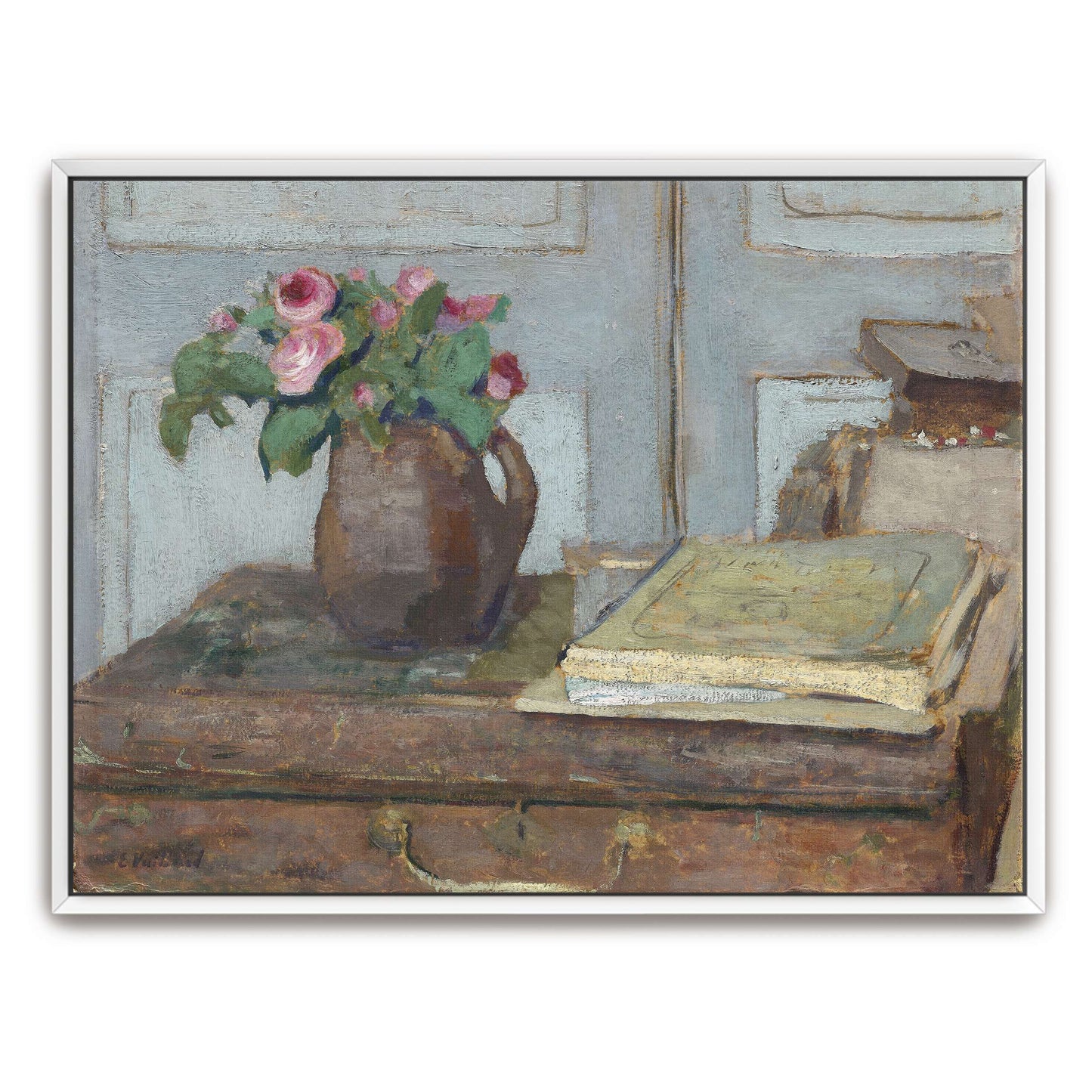 Still life with roses in a vase by Édouard Vuillard