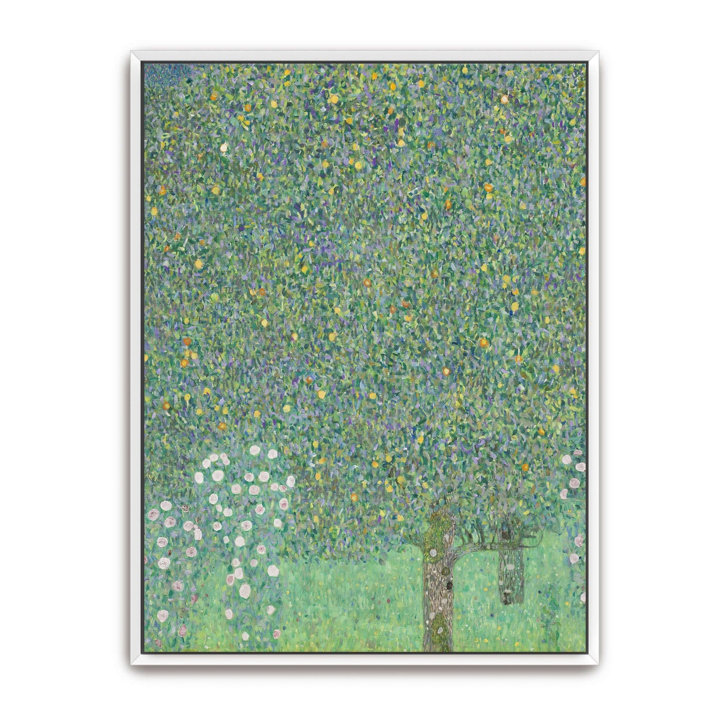 A tree with white flowers and yellow fruit by Gustav Klimt