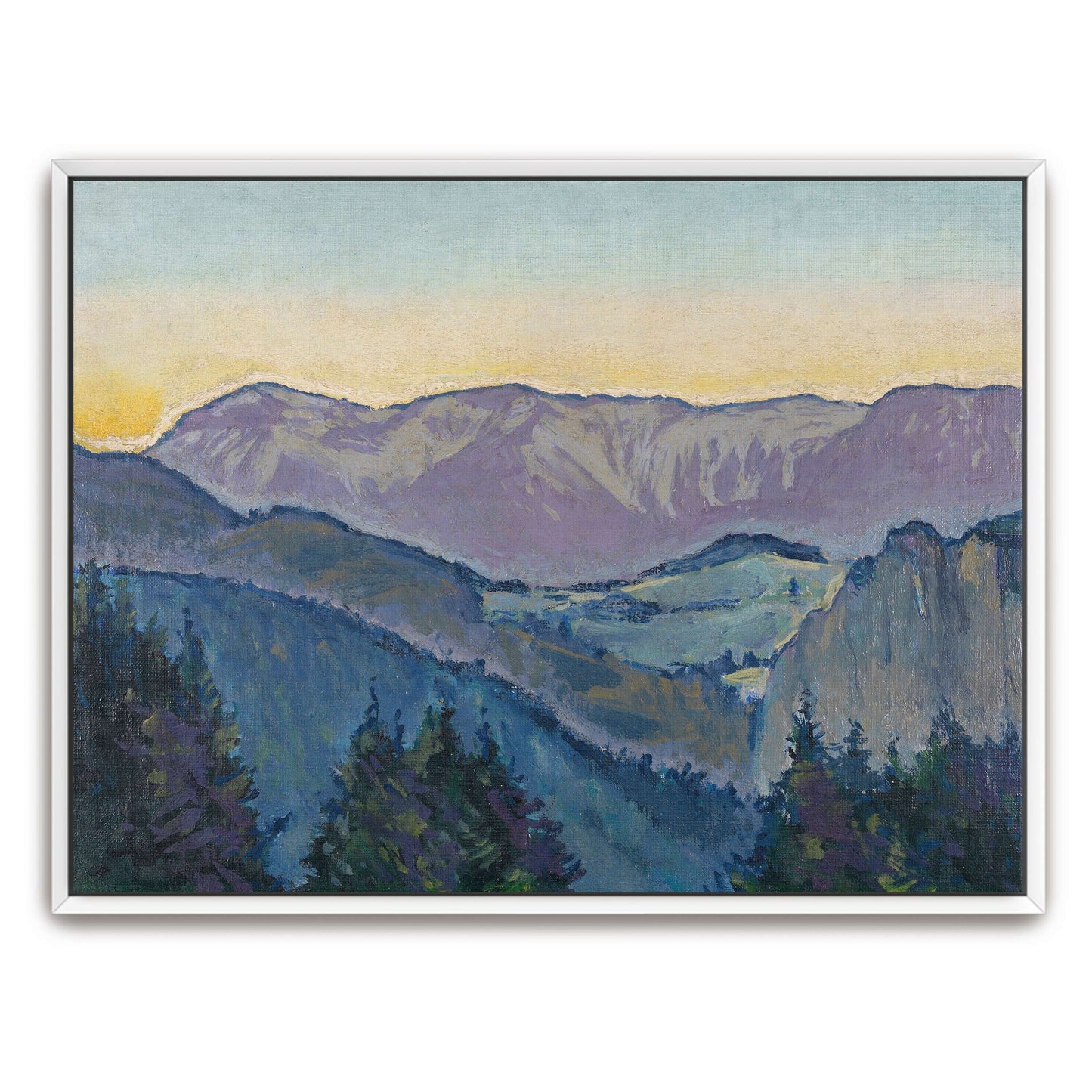 Mountain landscape at sunset by Koloman Moser