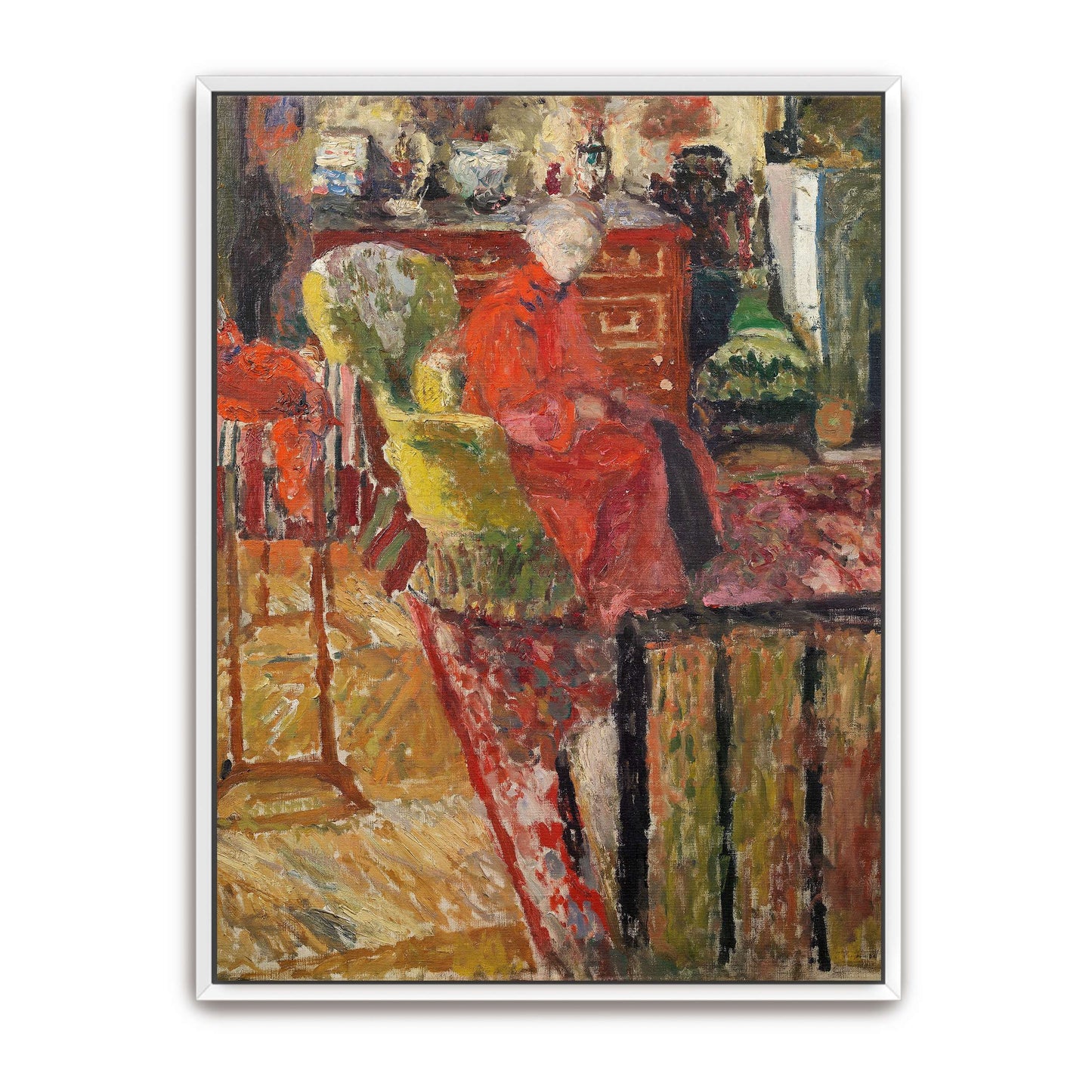 Woman in red robe in a room by Édouard Vuillard