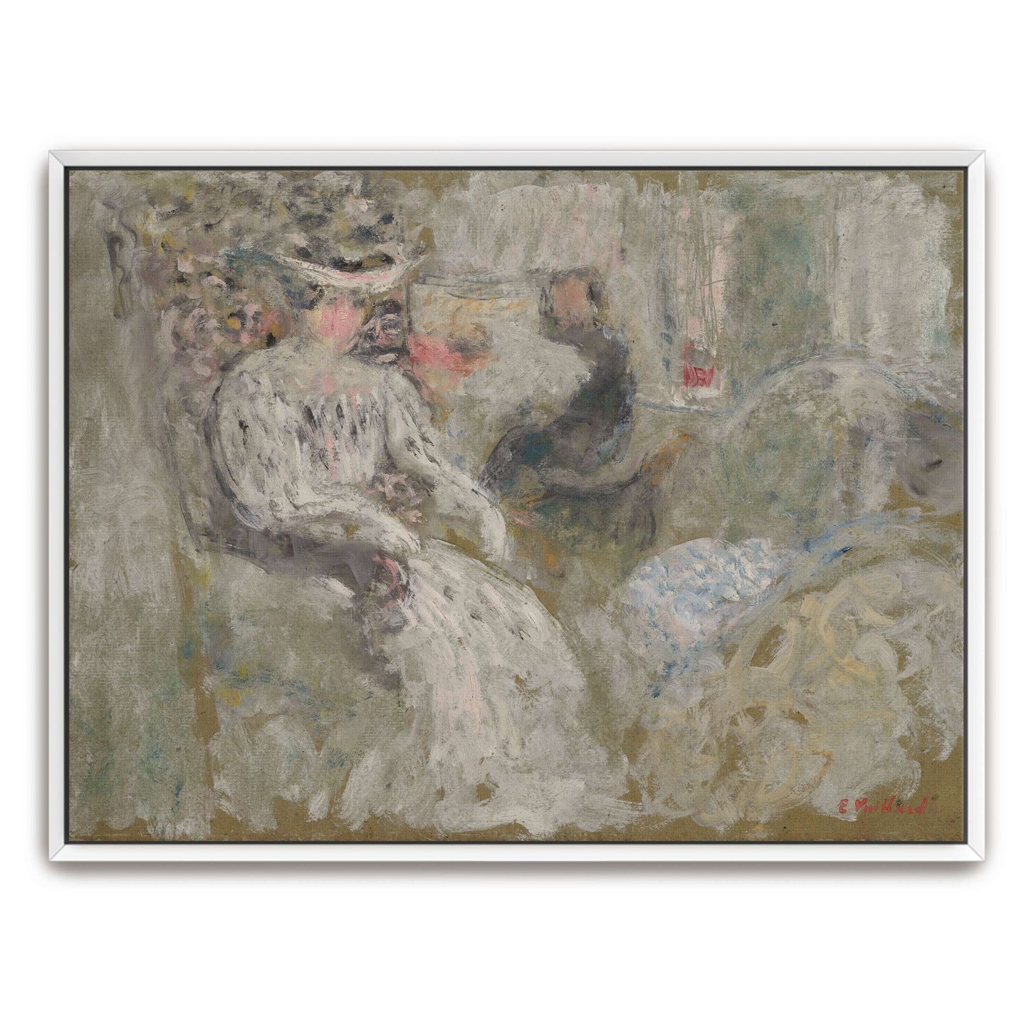 Woman in white seated in a room by Édouard Vuillard