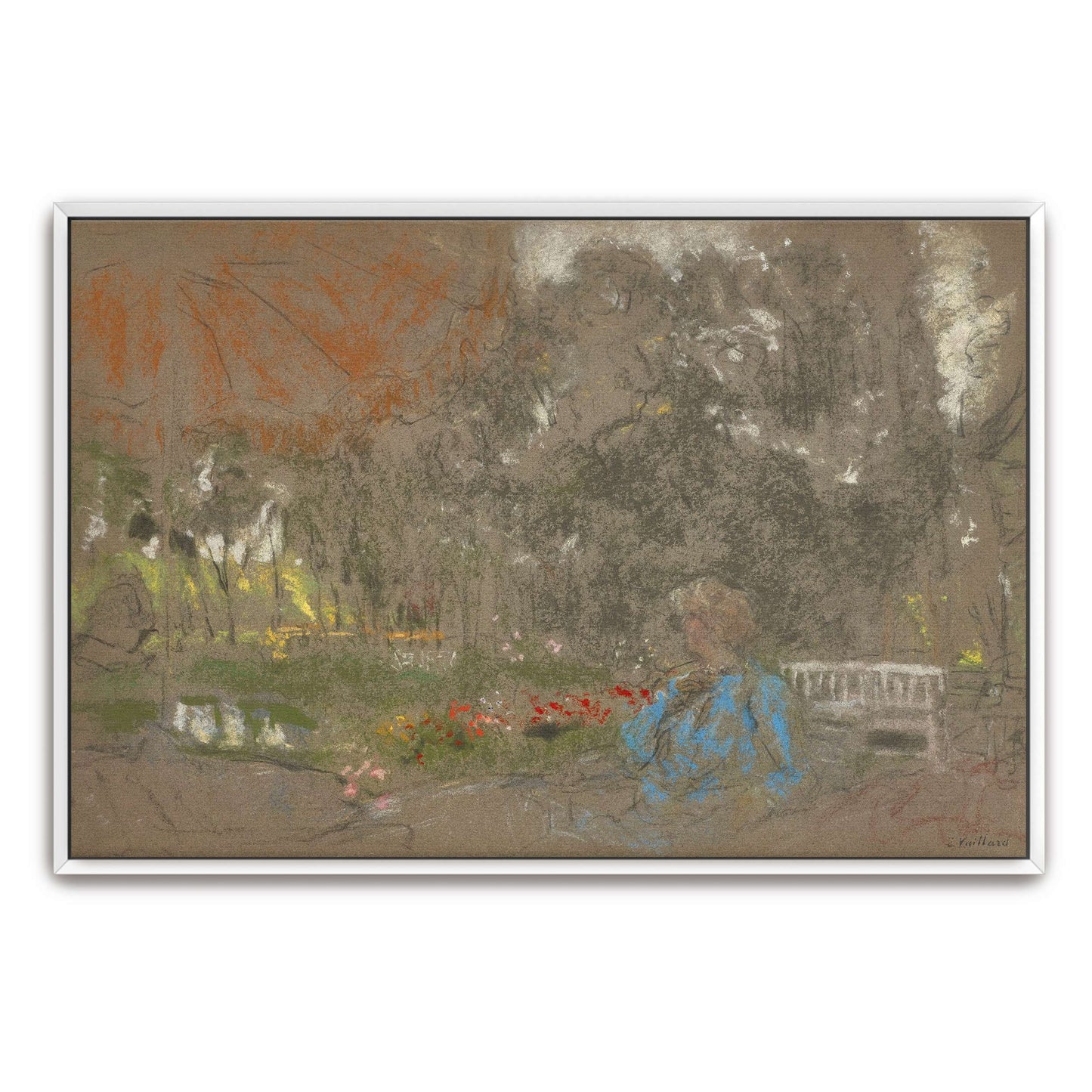 Woman sitting in a garden by Édouard Vuillard