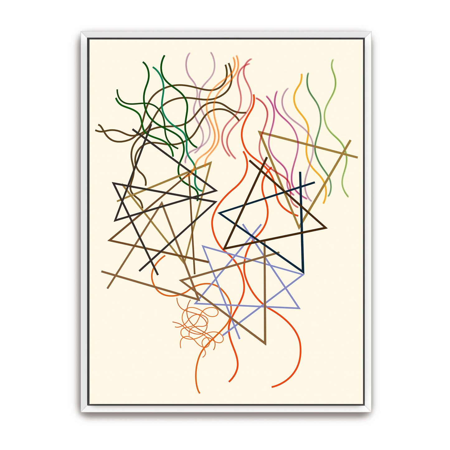 Abstract art with lines and triangles by Myriam Thyes
