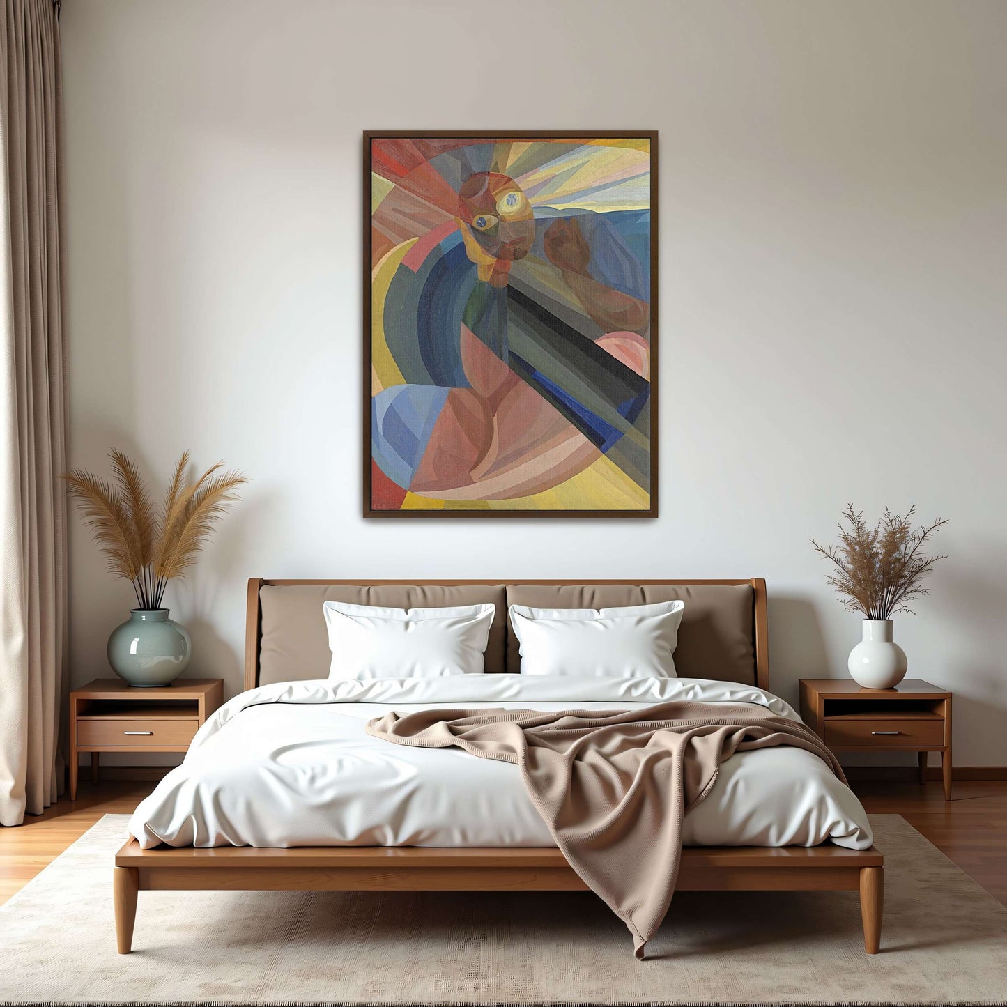 Abstract portrait with geometric shapes by Otto Freundlich