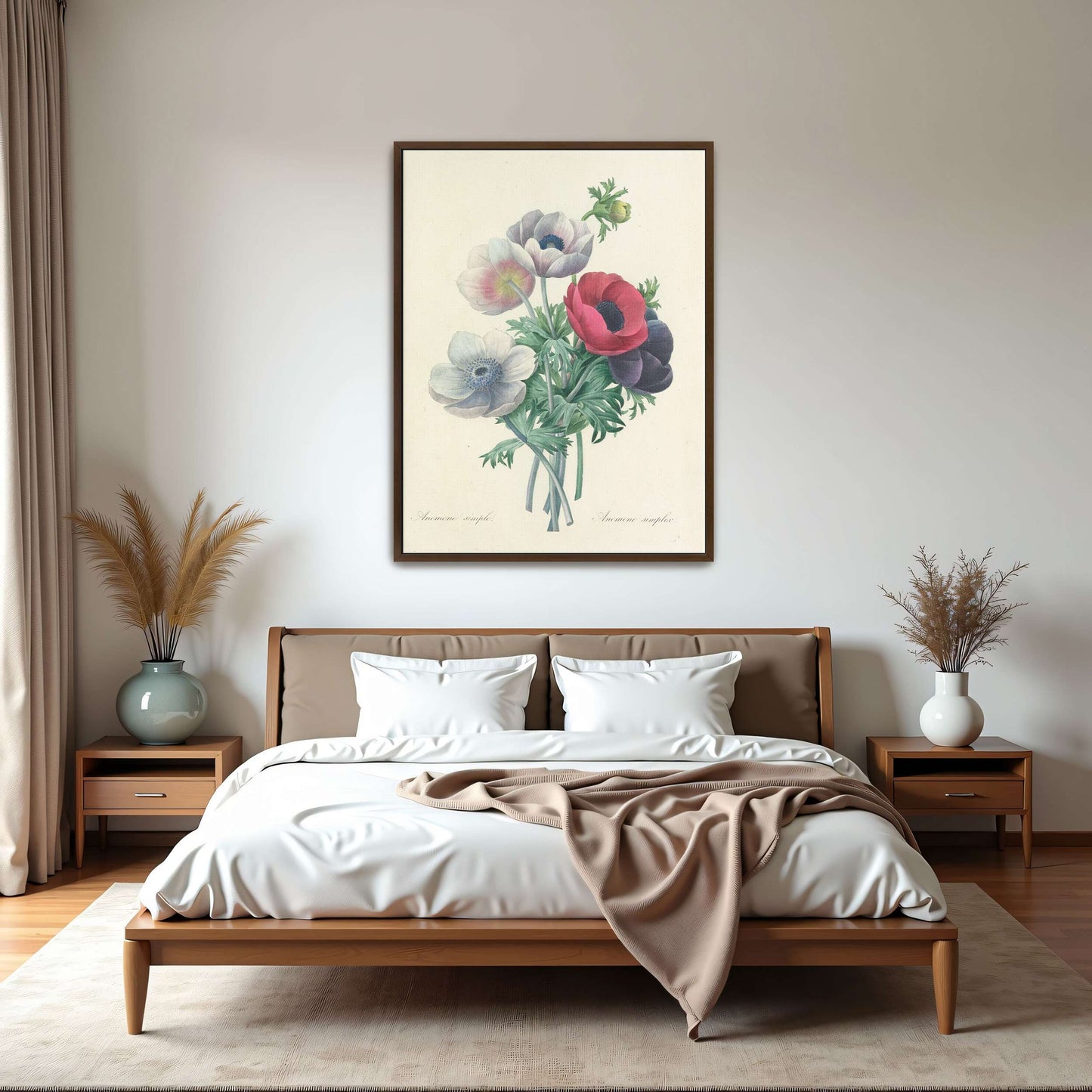 Anemone flowers botanical art by Pierre Joseph Redouté
