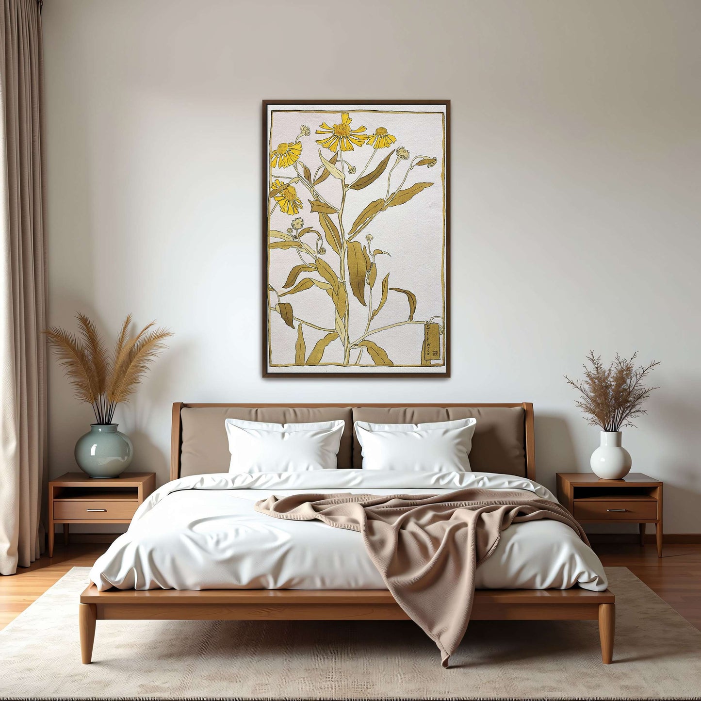 Yellow flowers botanical drawing by Hannah Borger Overbeck