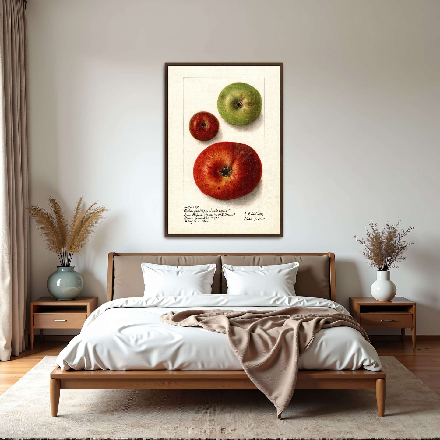 Three apples watercolor painting by Ellen Isham Schutt