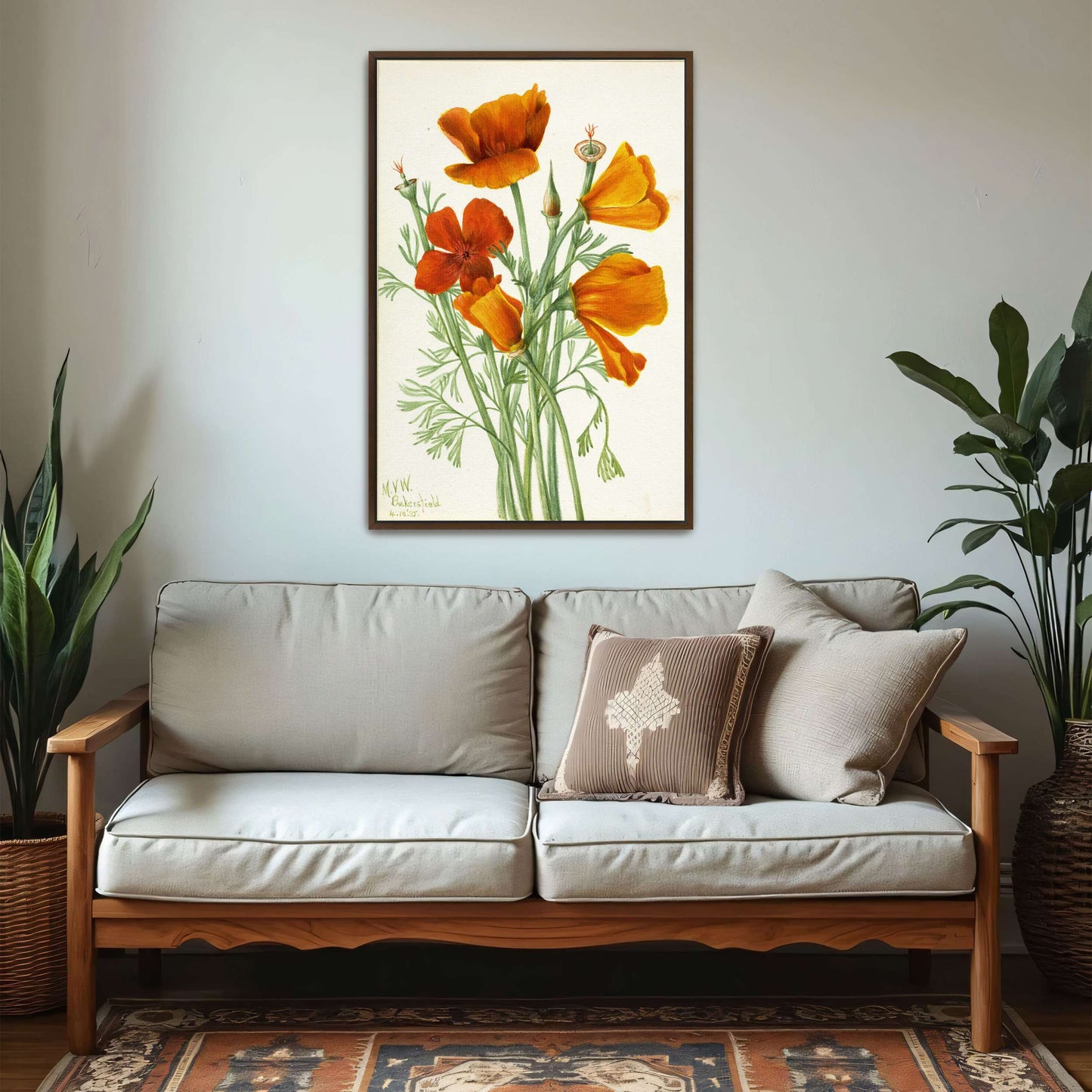 Orange California poppies bouquet by Mary Vaux Walcott