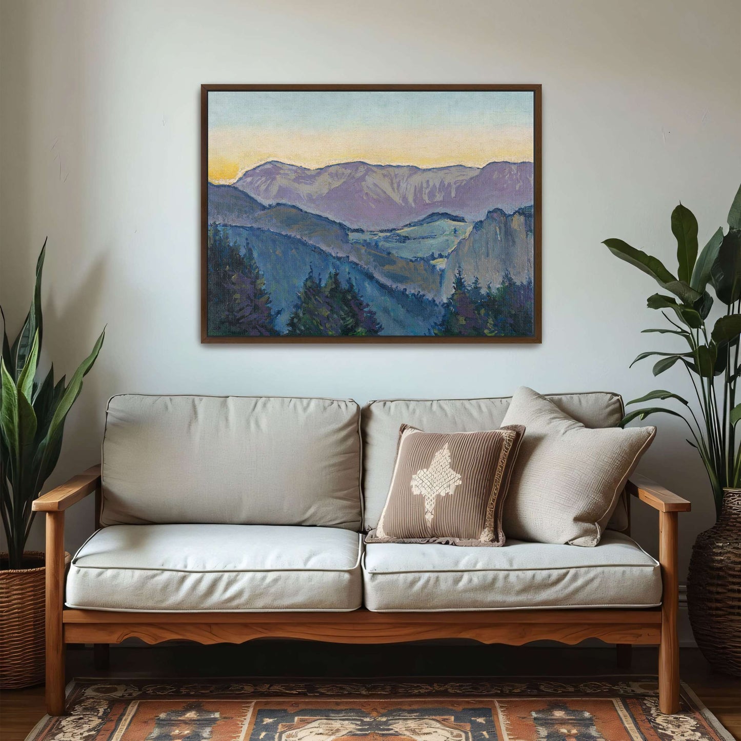 Mountain landscape at sunset by Koloman Moser