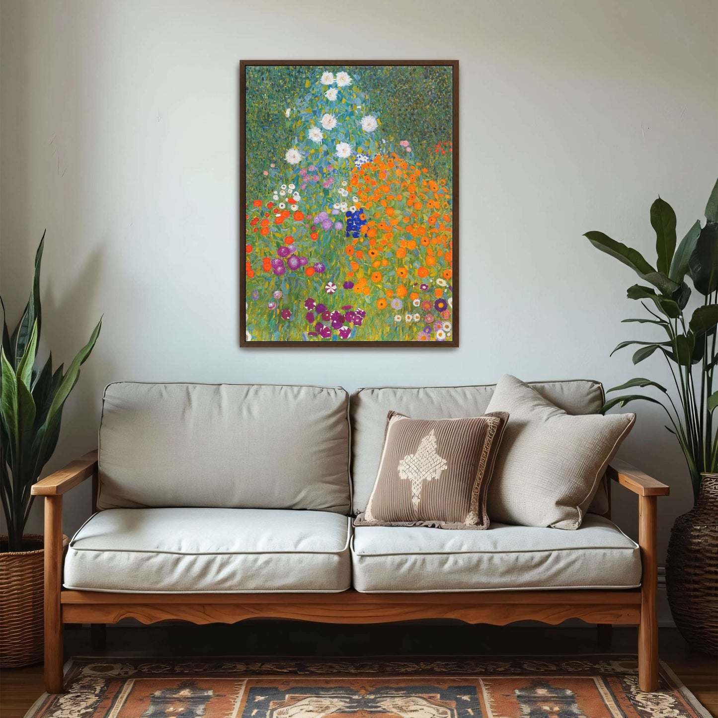 A vibrant garden with colorful flowers by Gustav Klimt