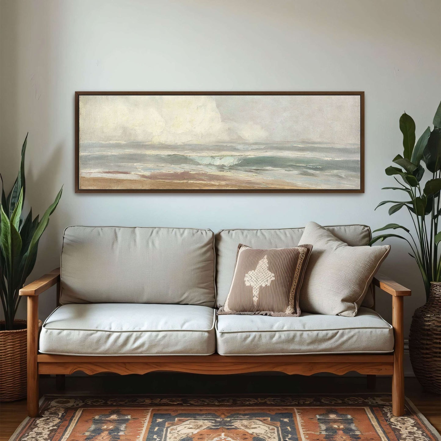 Seascape with a sandy beach by Karl Hagemeister