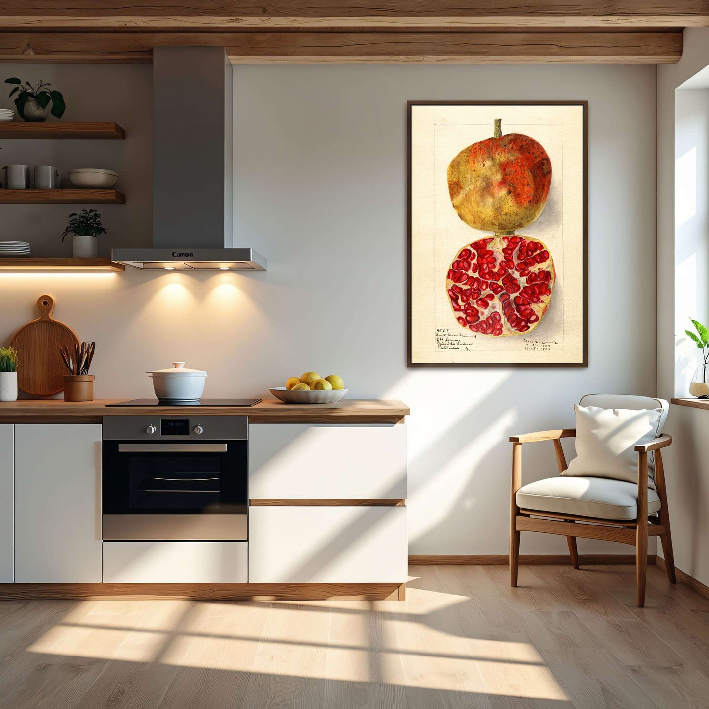 Pomegranate watercolor painting by Elsie E. Lower