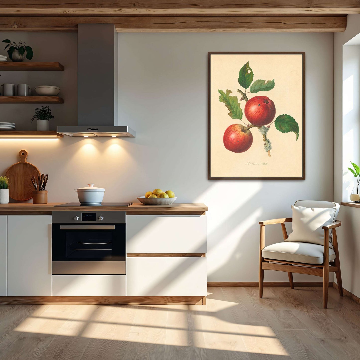 Two red apples on a branch by Thomas Andrew Knight