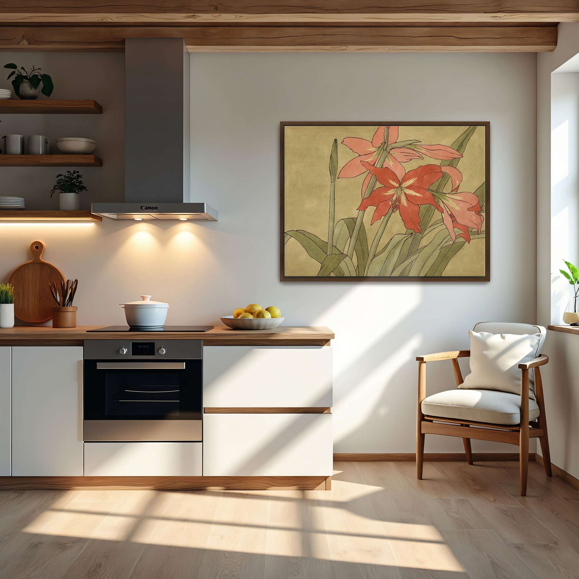 Amaryllis flowers, botanical art by Hannah Borger Overbeck
