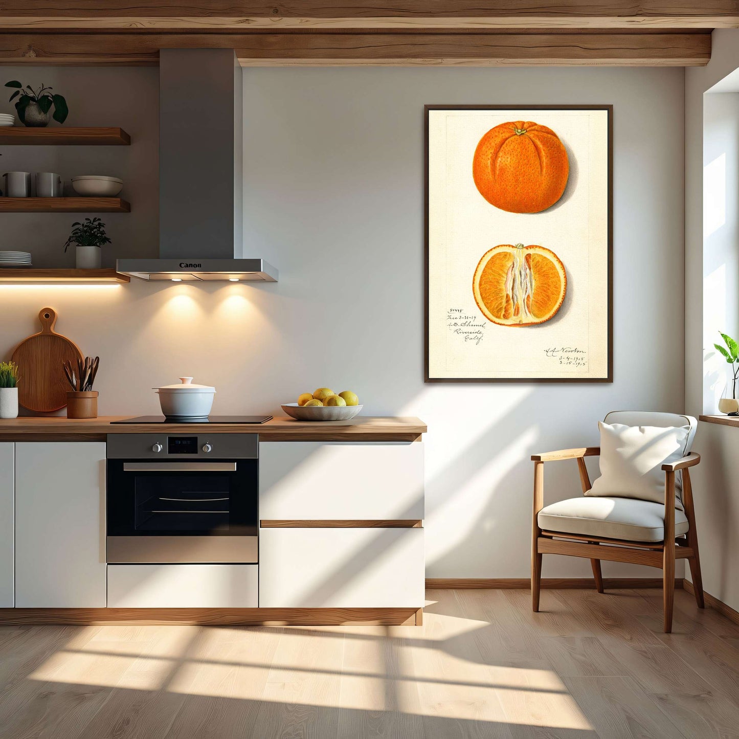 Orange fruit watercolor painting by Amanda Almira Newton