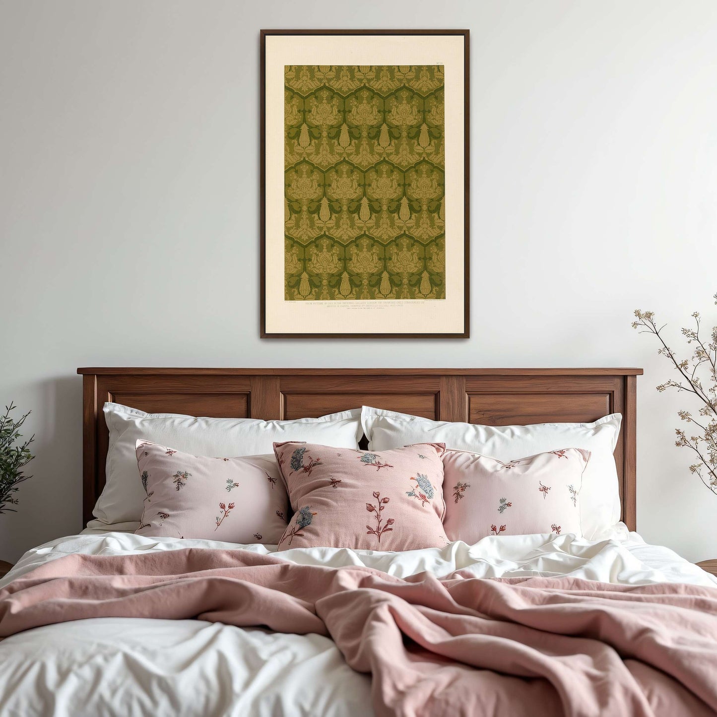 Green and gold floral pattern by Sydney Vacher