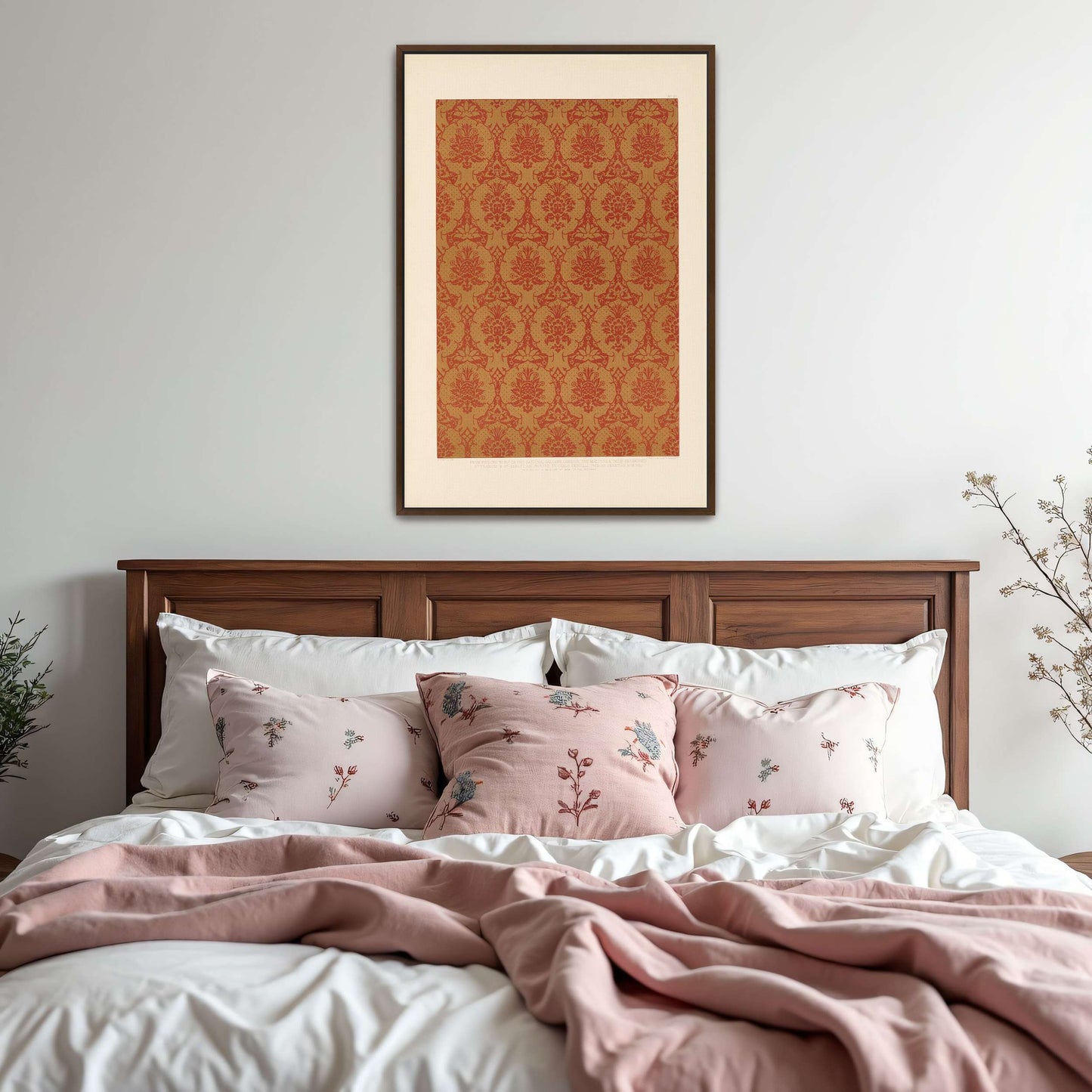 Red and Gold Floral Pattern by Sydney Vacher