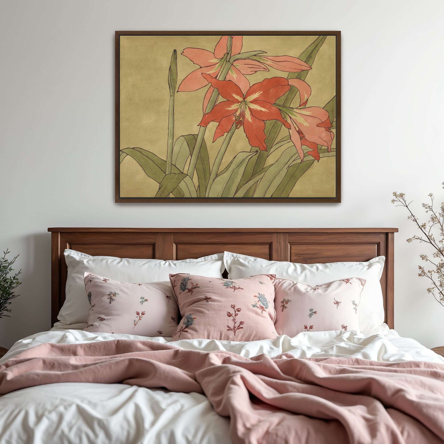 Amaryllis flowers, botanical art by Hannah Borger Overbeck