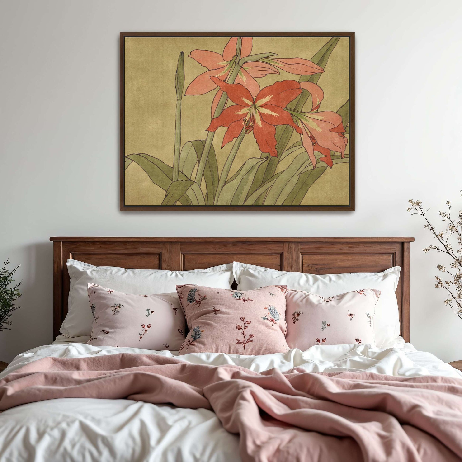 Amaryllis flowers, botanical art by Hannah Borger Overbeck