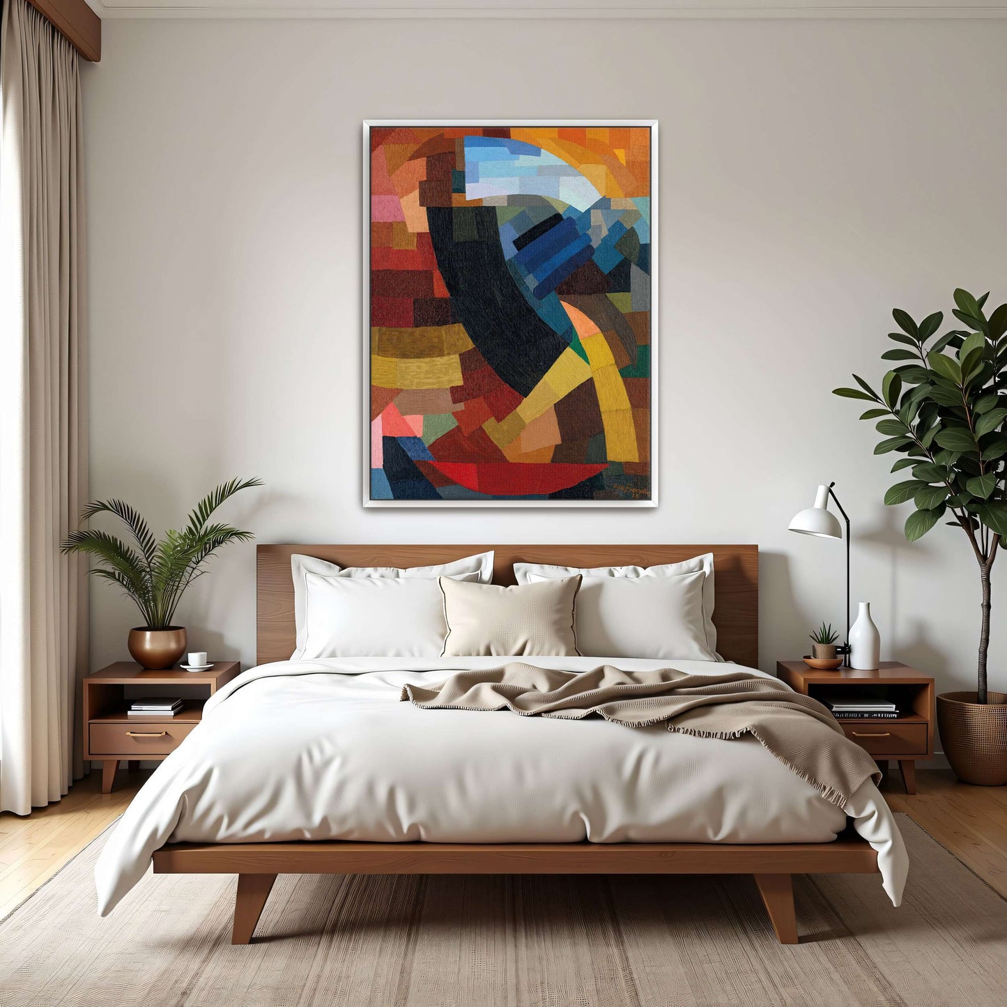 Abstract geometric art with curved lines by Otto Freundlich