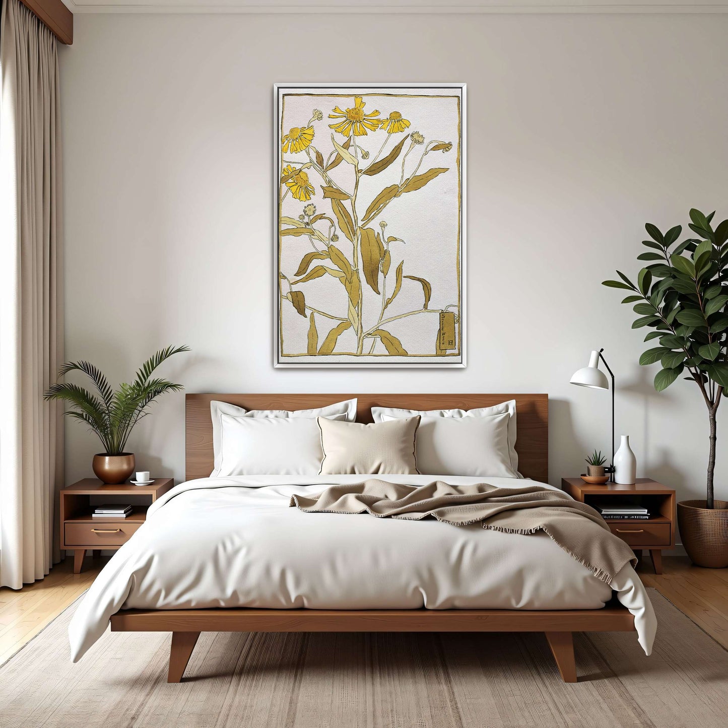 Yellow flowers botanical drawing by Hannah Borger Overbeck