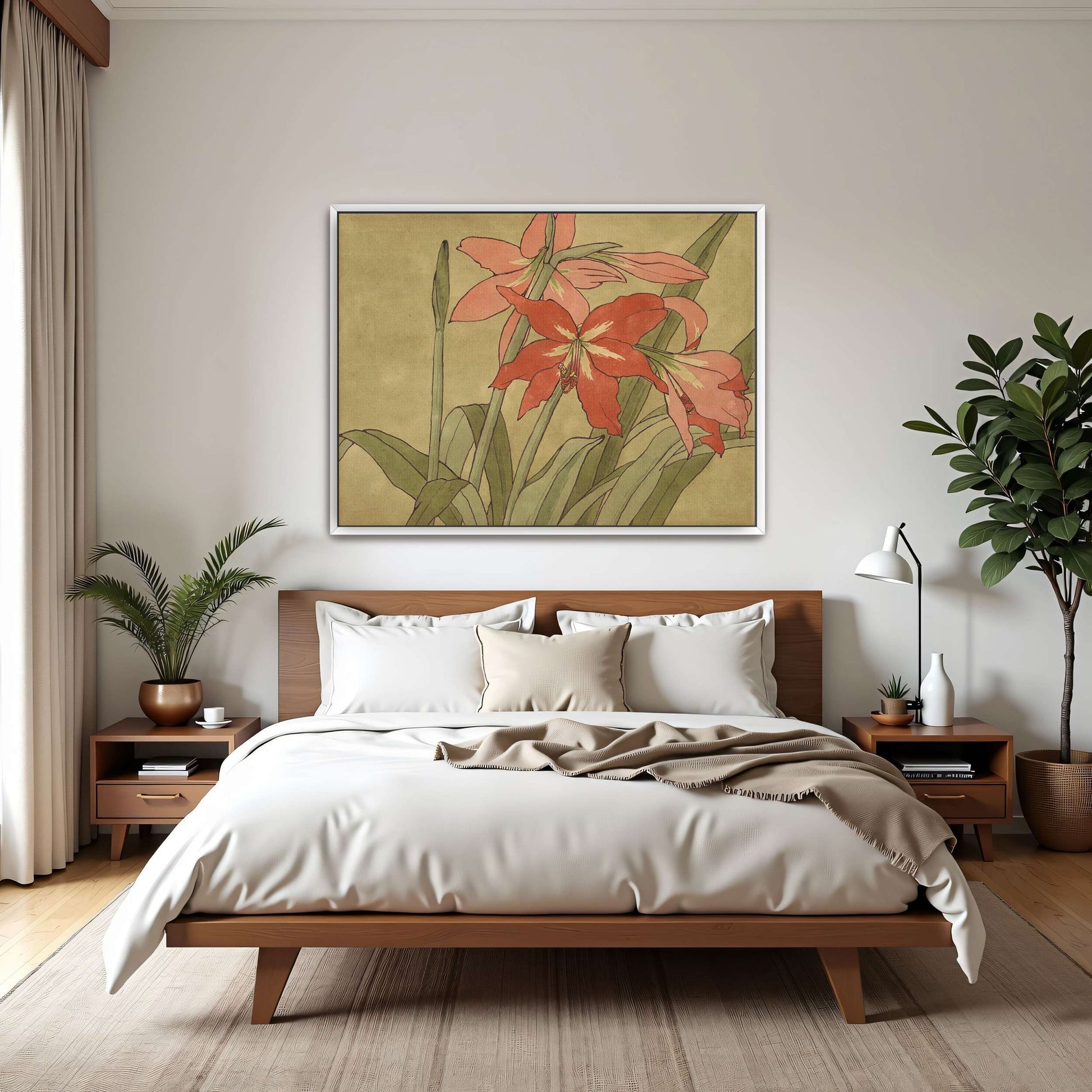 Amaryllis flowers, botanical art by Hannah Borger Overbeck