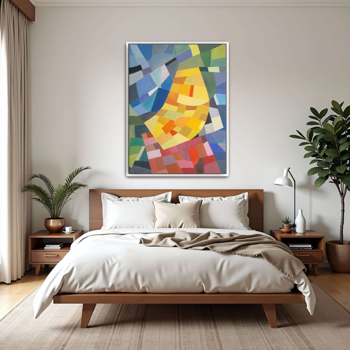Abstract geometric painting with yellow and red by Otto Freundlich