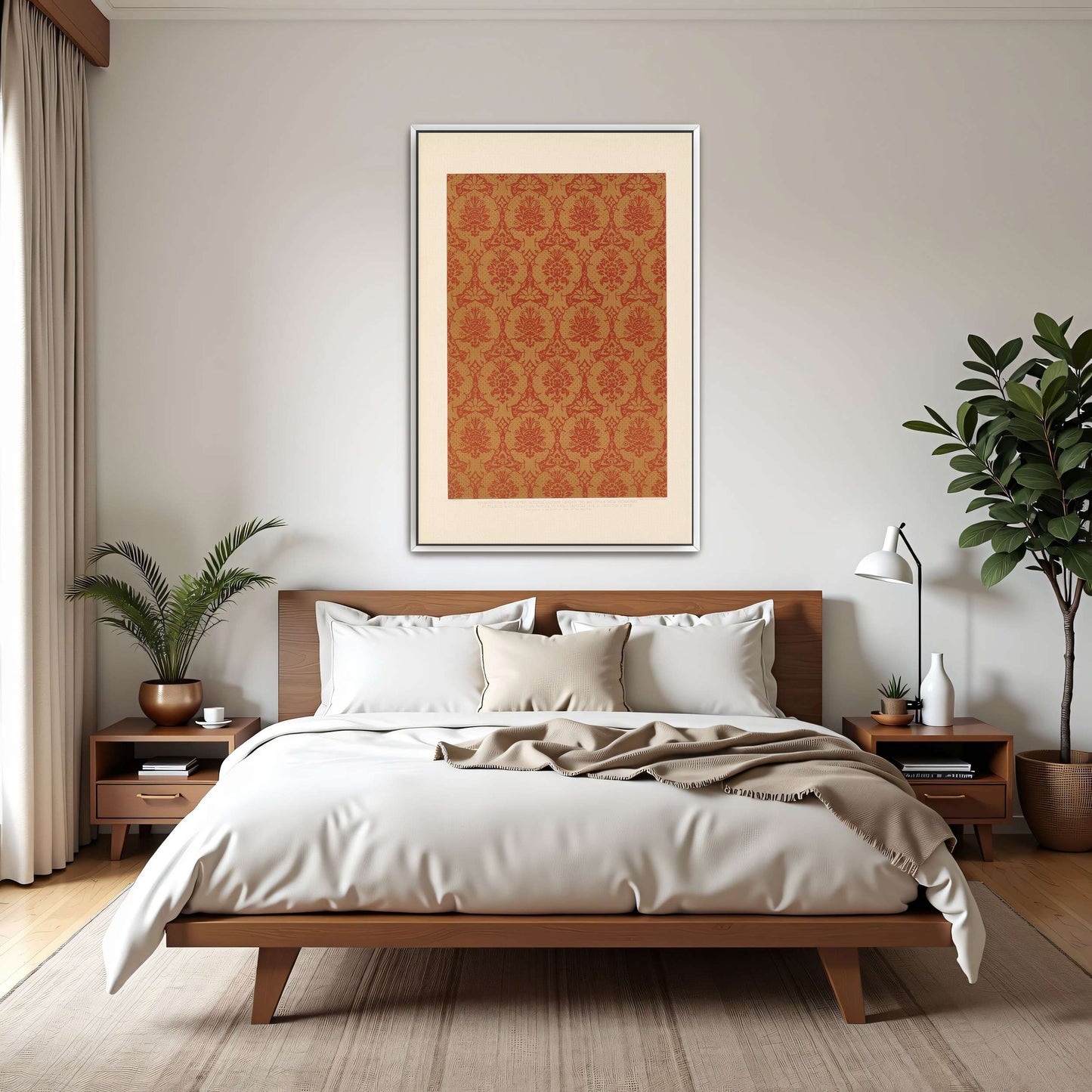 Red and Gold Floral Pattern by Sydney Vacher