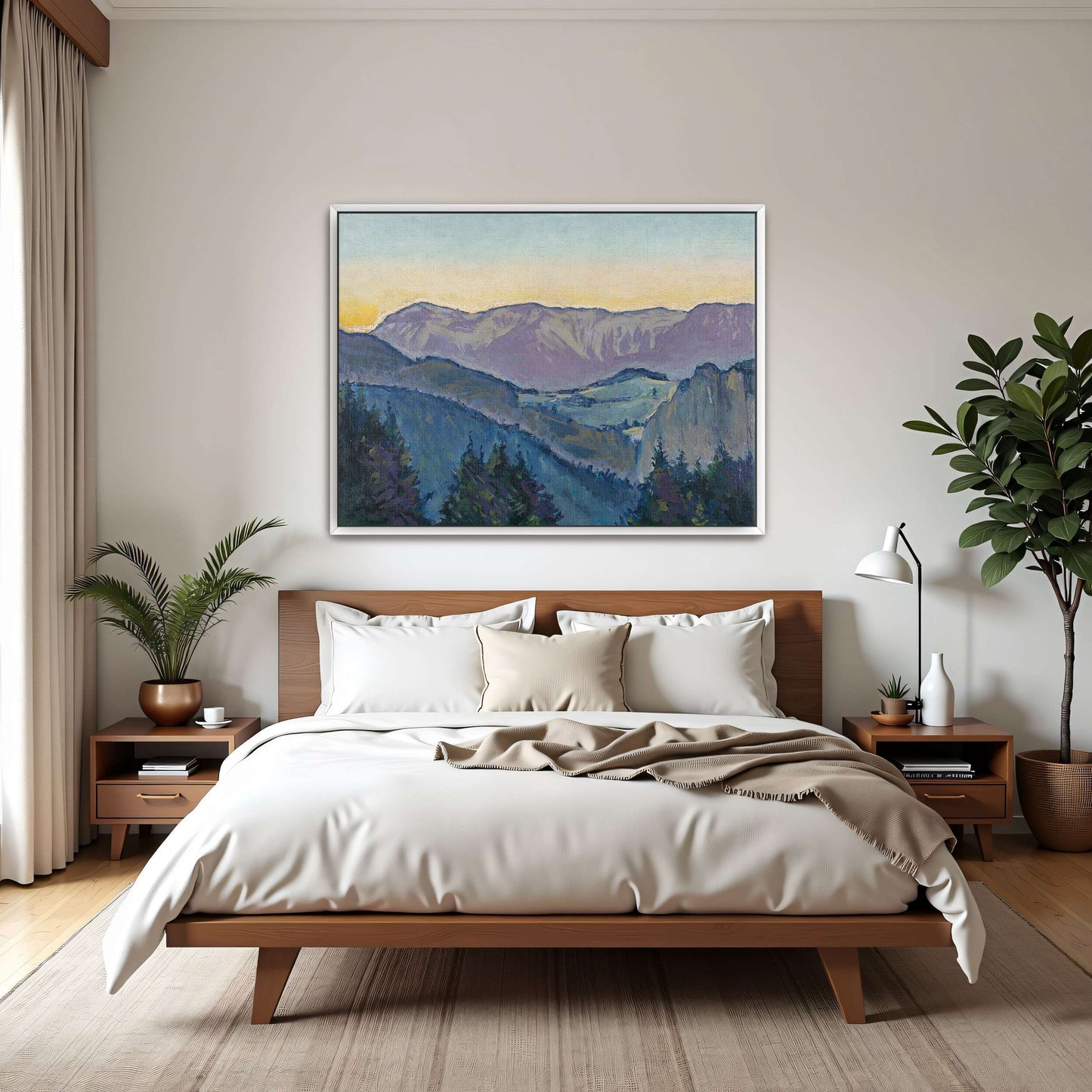 Mountain landscape at sunset by Koloman Moser