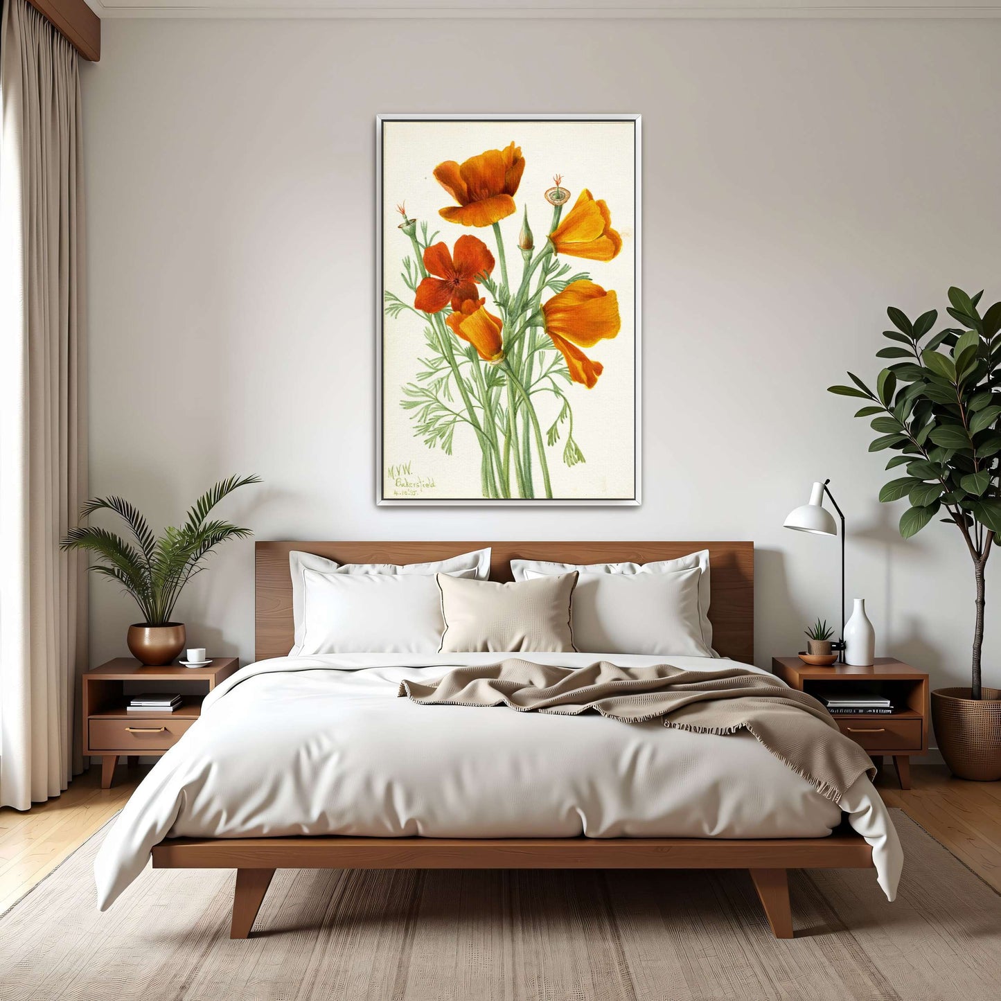 Orange California poppies bouquet by Mary Vaux Walcott
