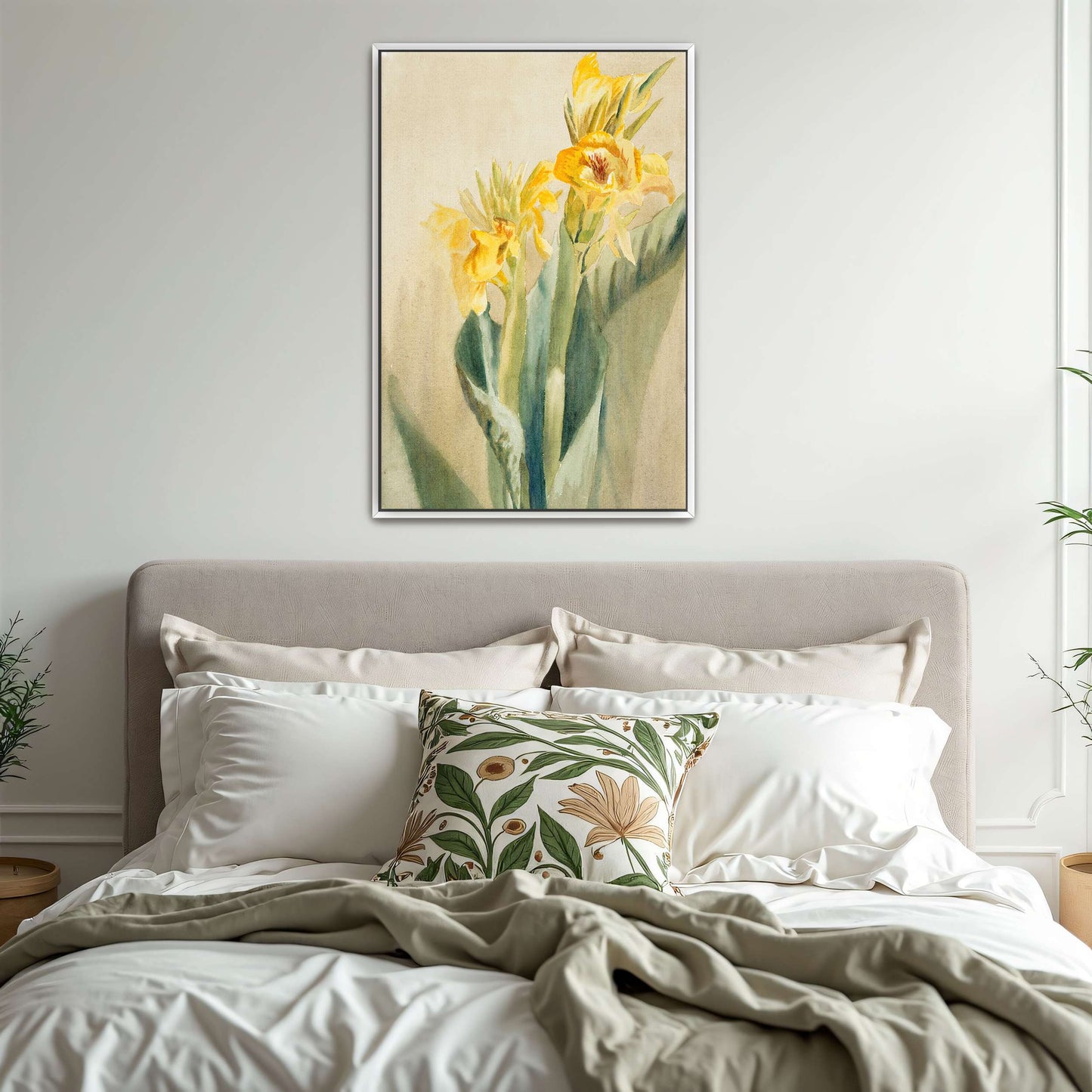 Yellow Canna Lilies Watercolor by Hannah Borger Overbeck