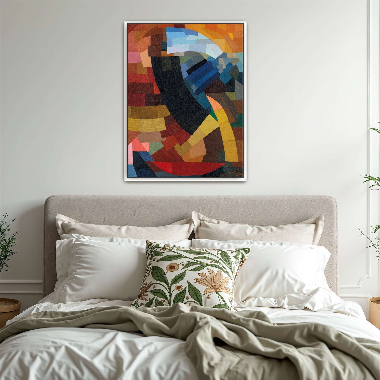 Abstract geometric art with curved lines by Otto Freundlich