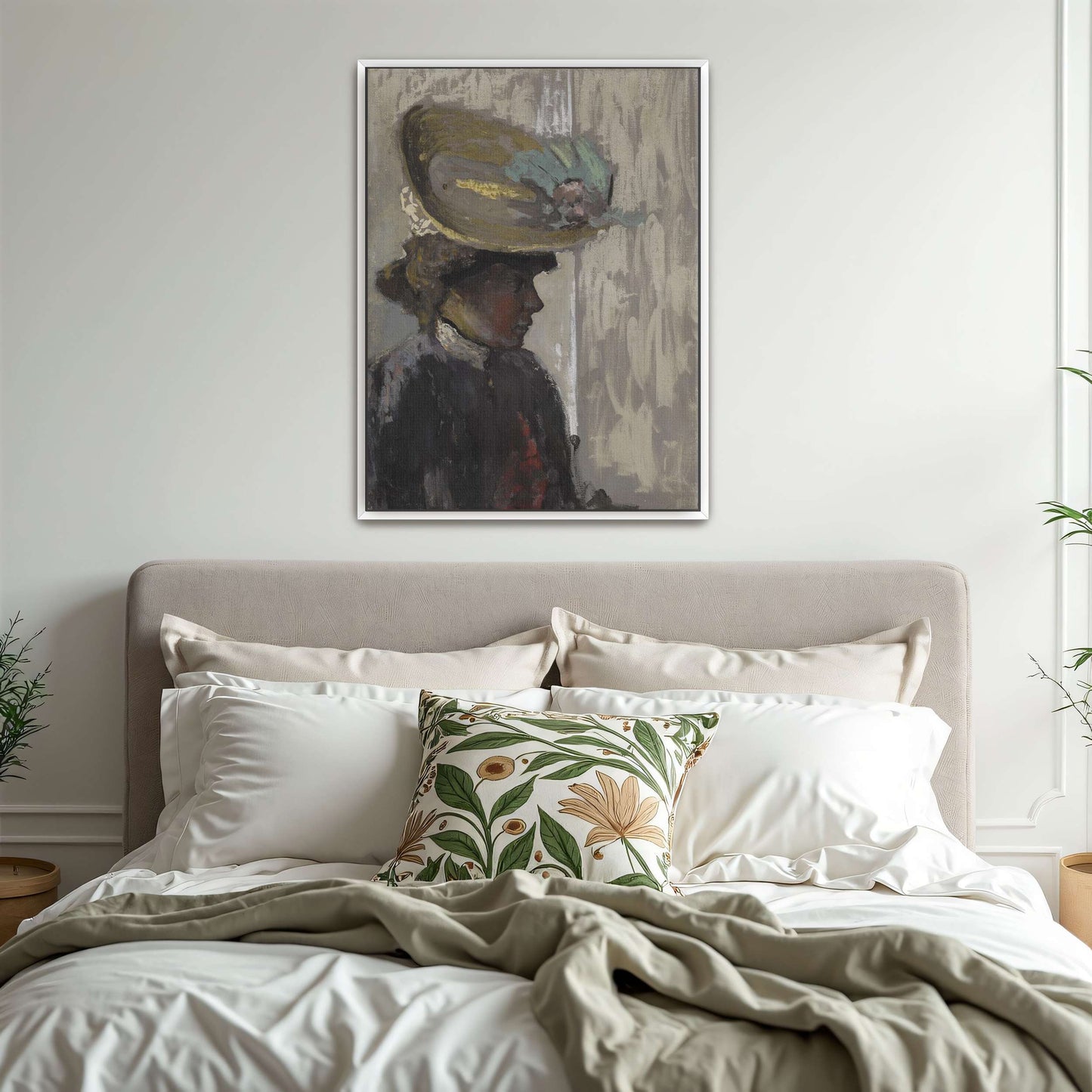 Woman in a large hat, profile view by Édouard Vuillard