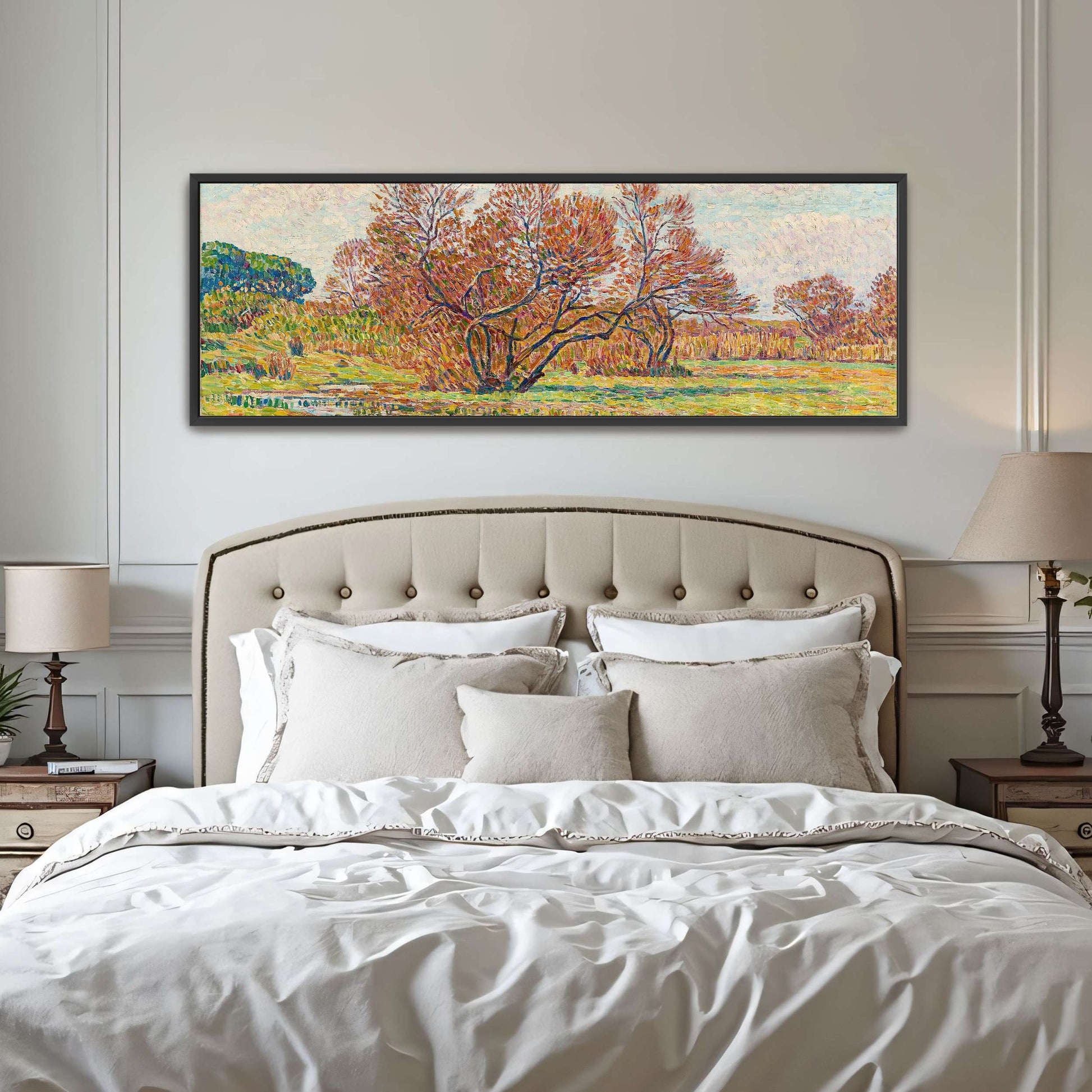 Autumn landscape with trees and river by Paul Baum