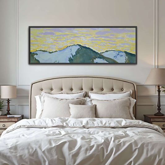 Snowy mountain peaks at dusk by Koloman Moser