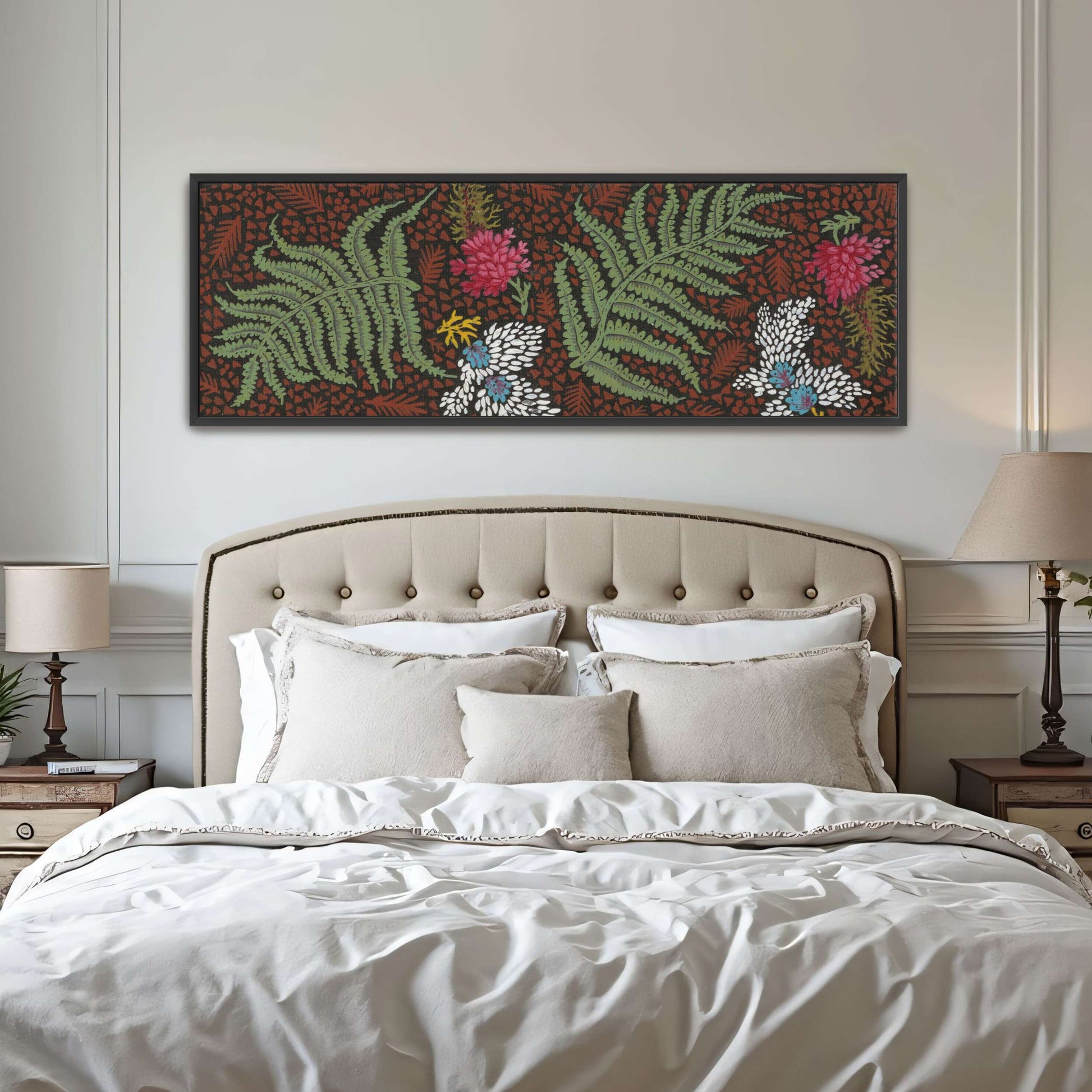 Fern and flower textile design by Yara Rabibzad